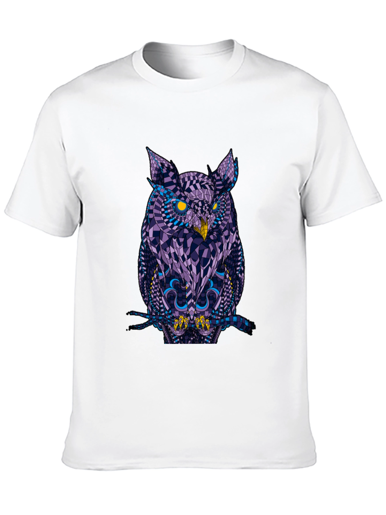 Geometric Owl Graphic Black T-Shirt