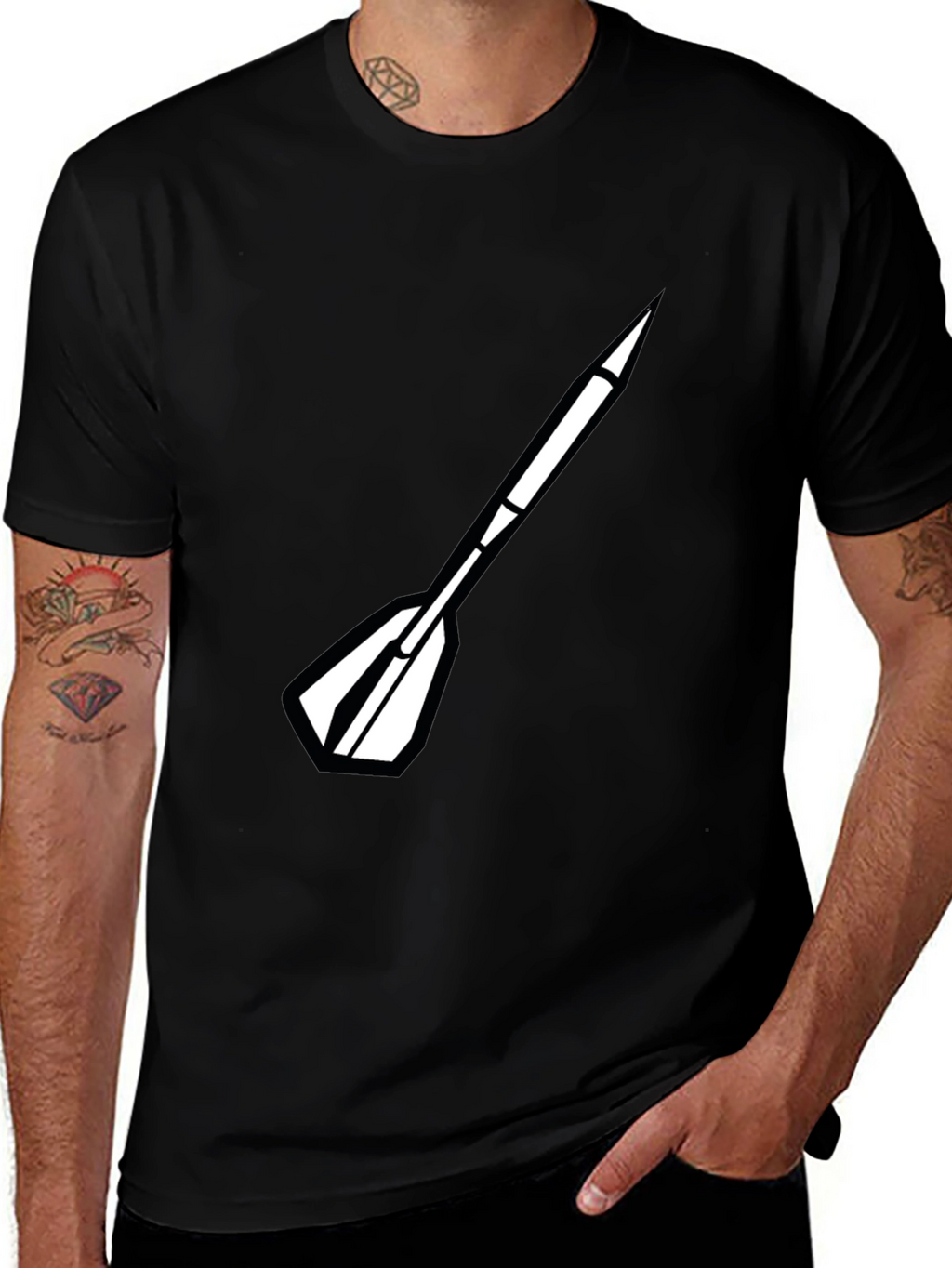 Dart Arrow Graphic Black T-Shirt