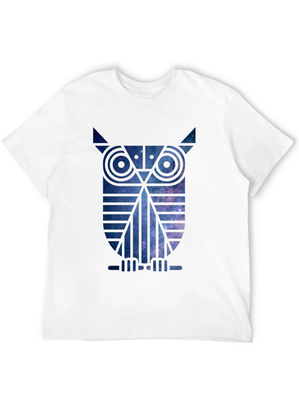 Galaxy Owl Graphic Print Black T-Shirt