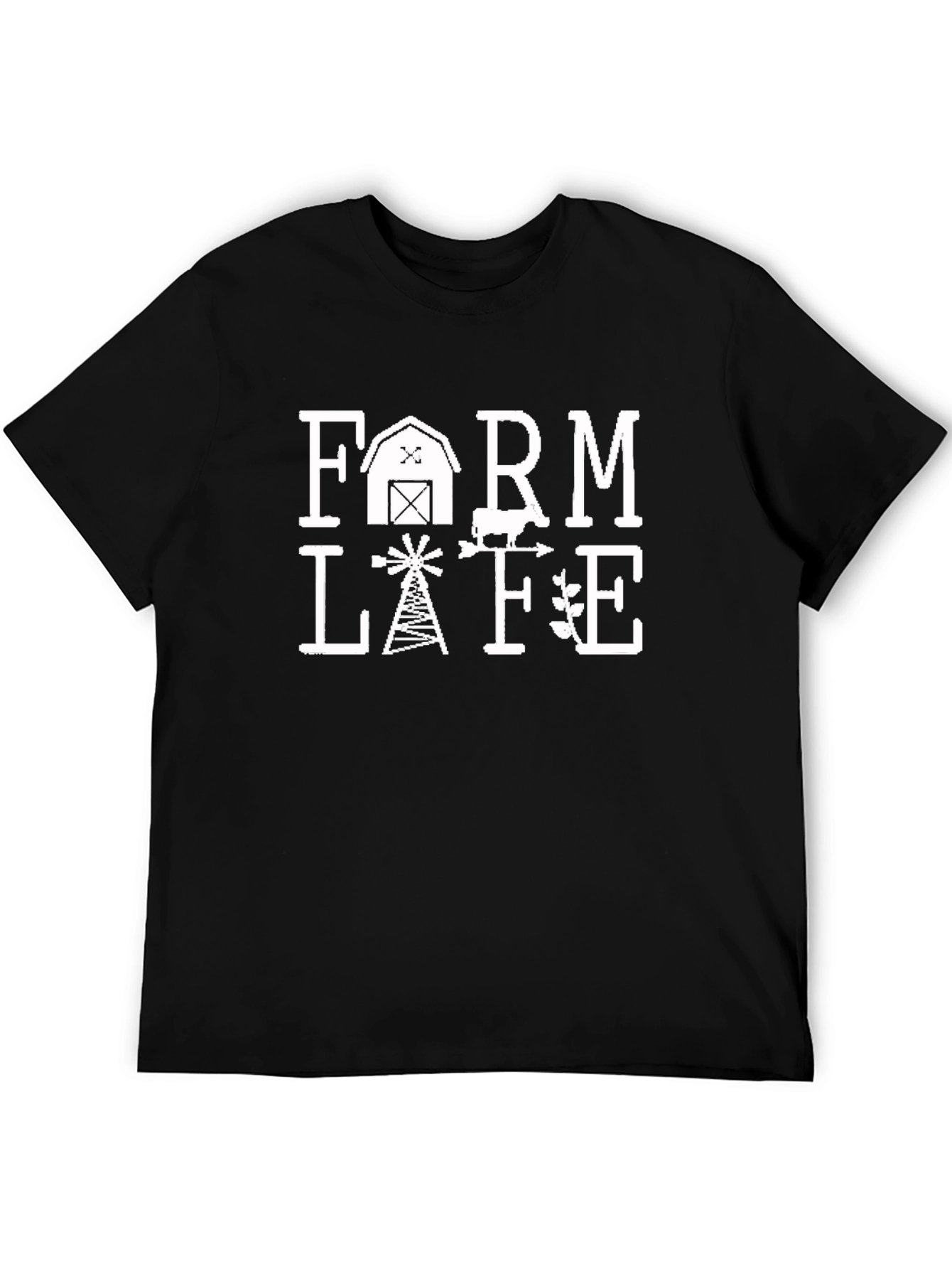 Farm Life Graphic T-Shirt - Black Cotton Tee