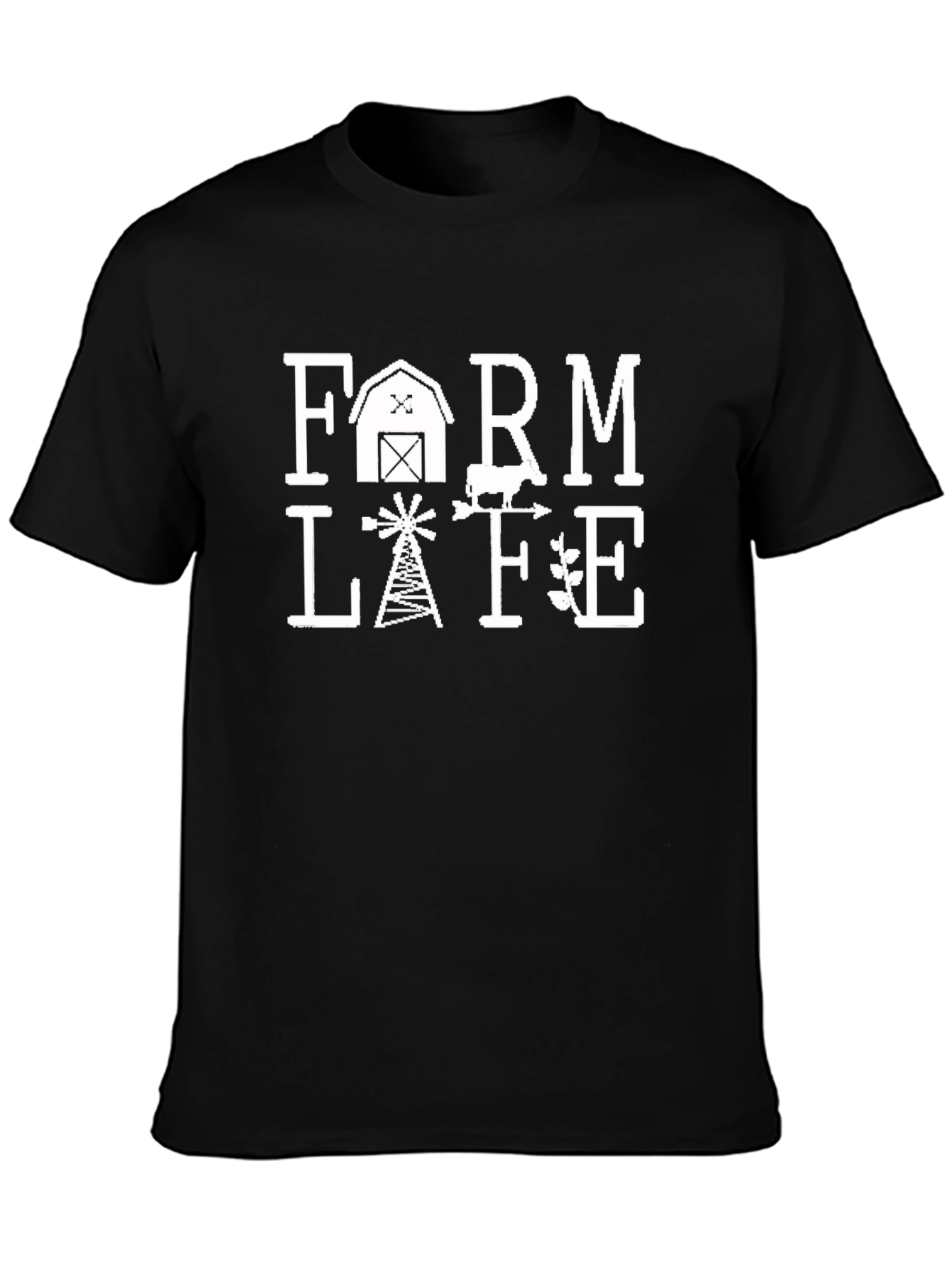 Farm Life Graphic T-Shirt - Black Cotton Tee