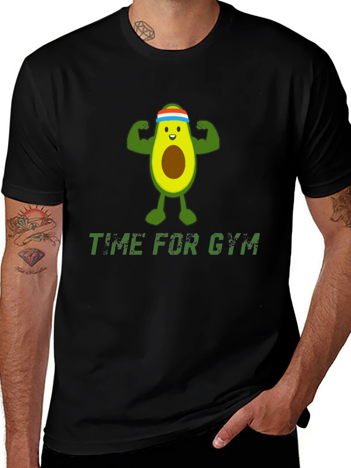 Funny Gym Avocado T-Shirt - Time For Gym