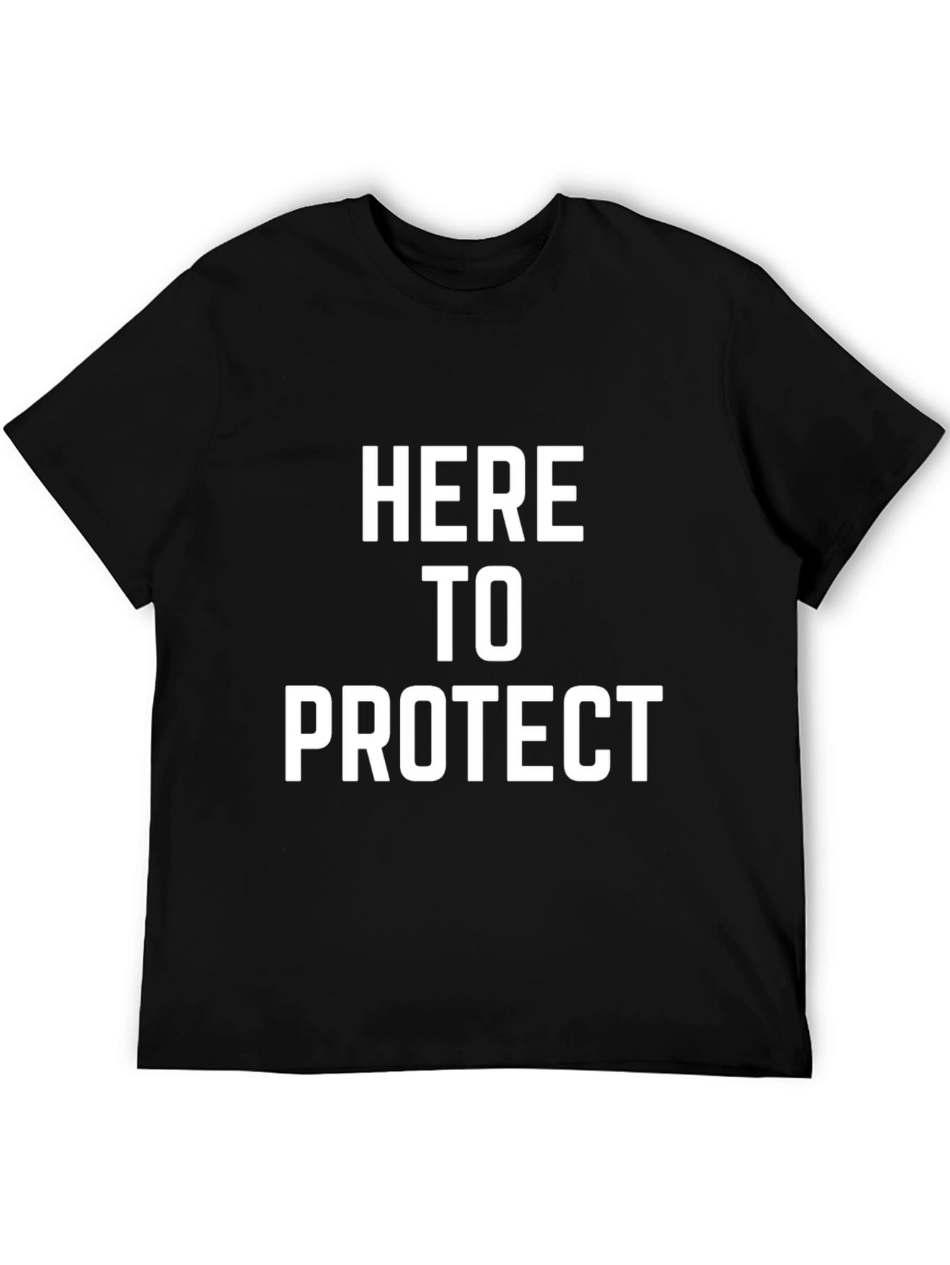 Here to Protect Graphic Tee - Black Cotton T-Shirt