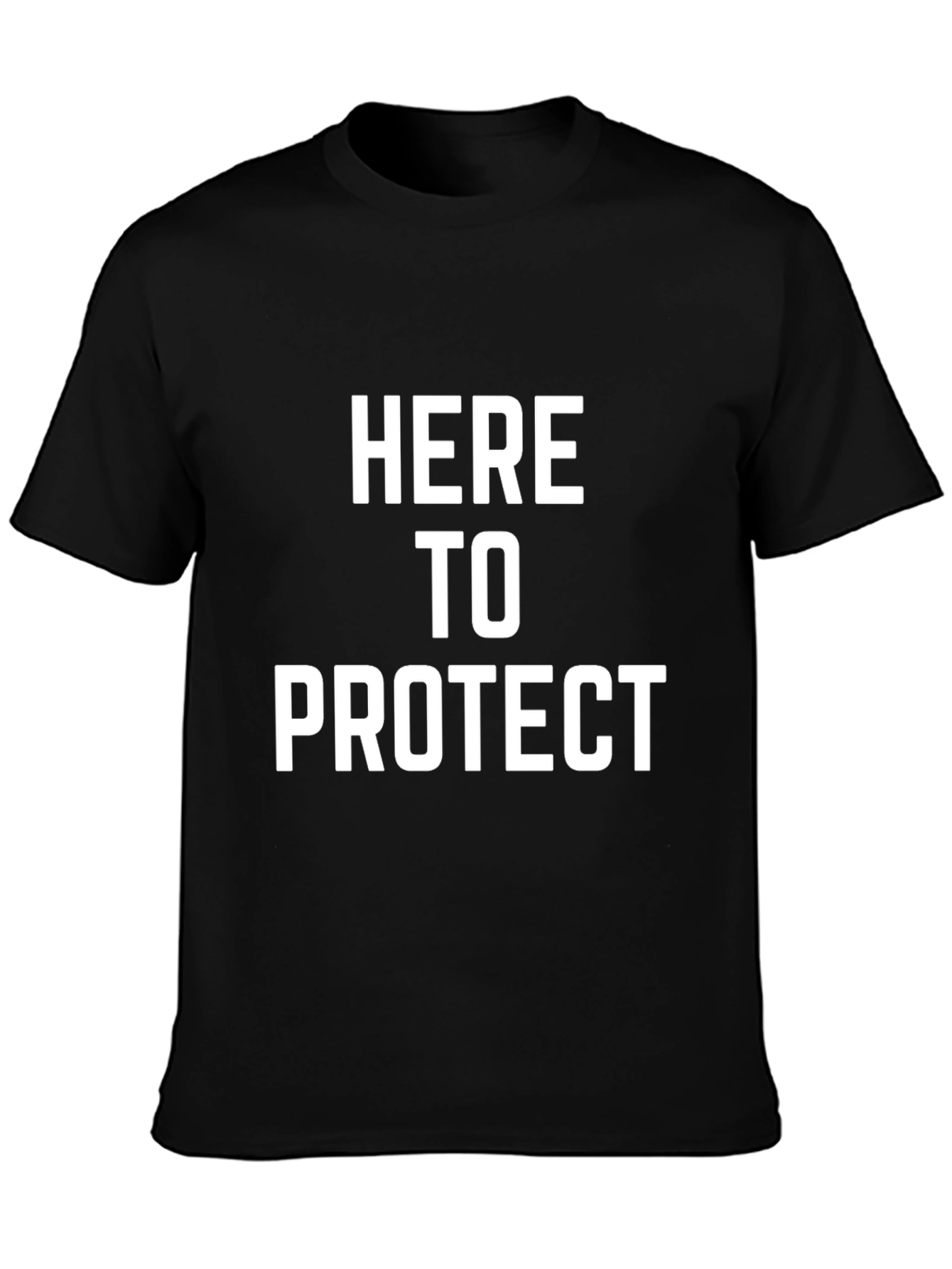 Here to Protect Graphic Tee - Black Cotton T-Shirt