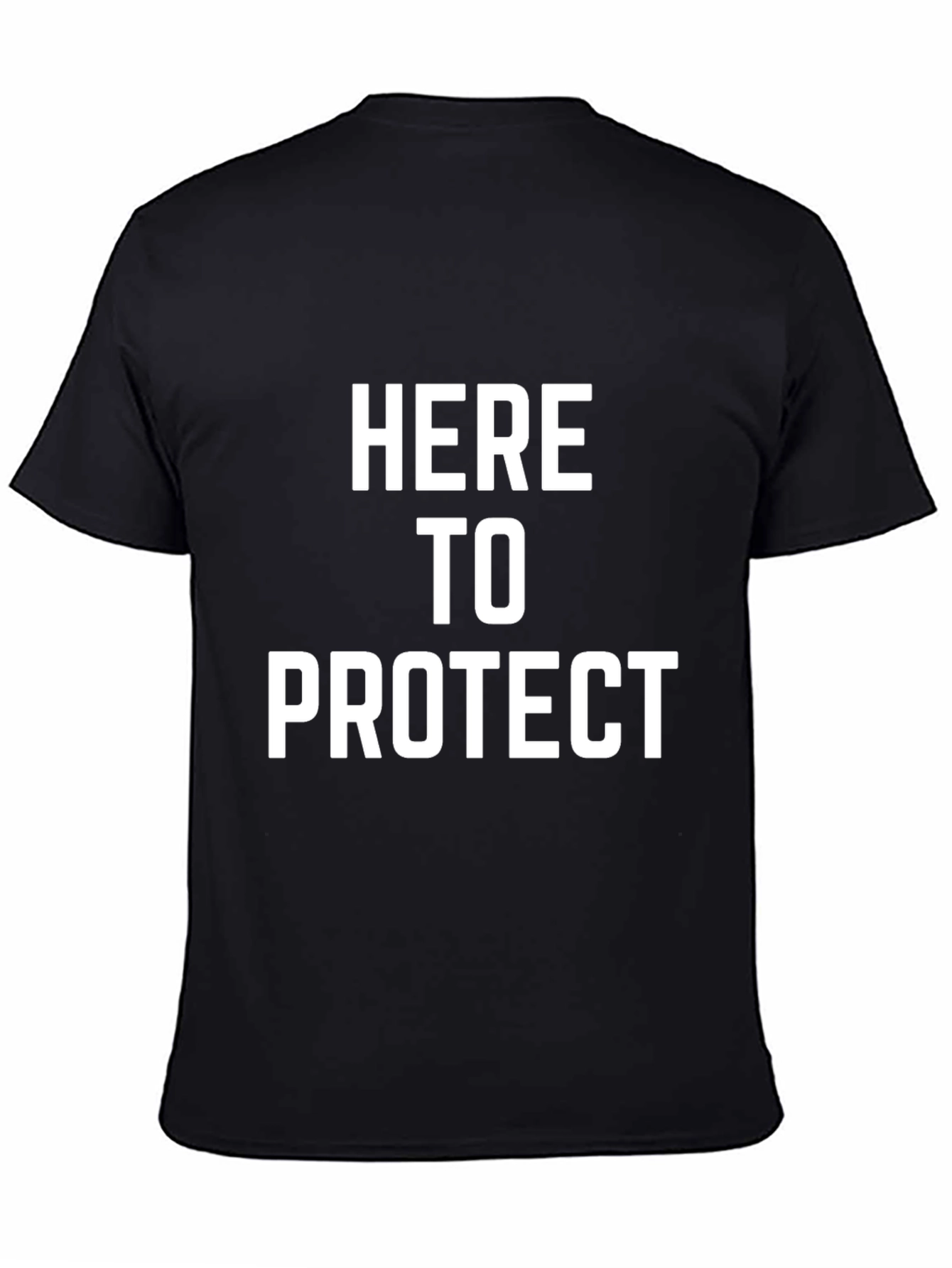 Here to Protect Graphic Tee - Black Cotton T-Shirt