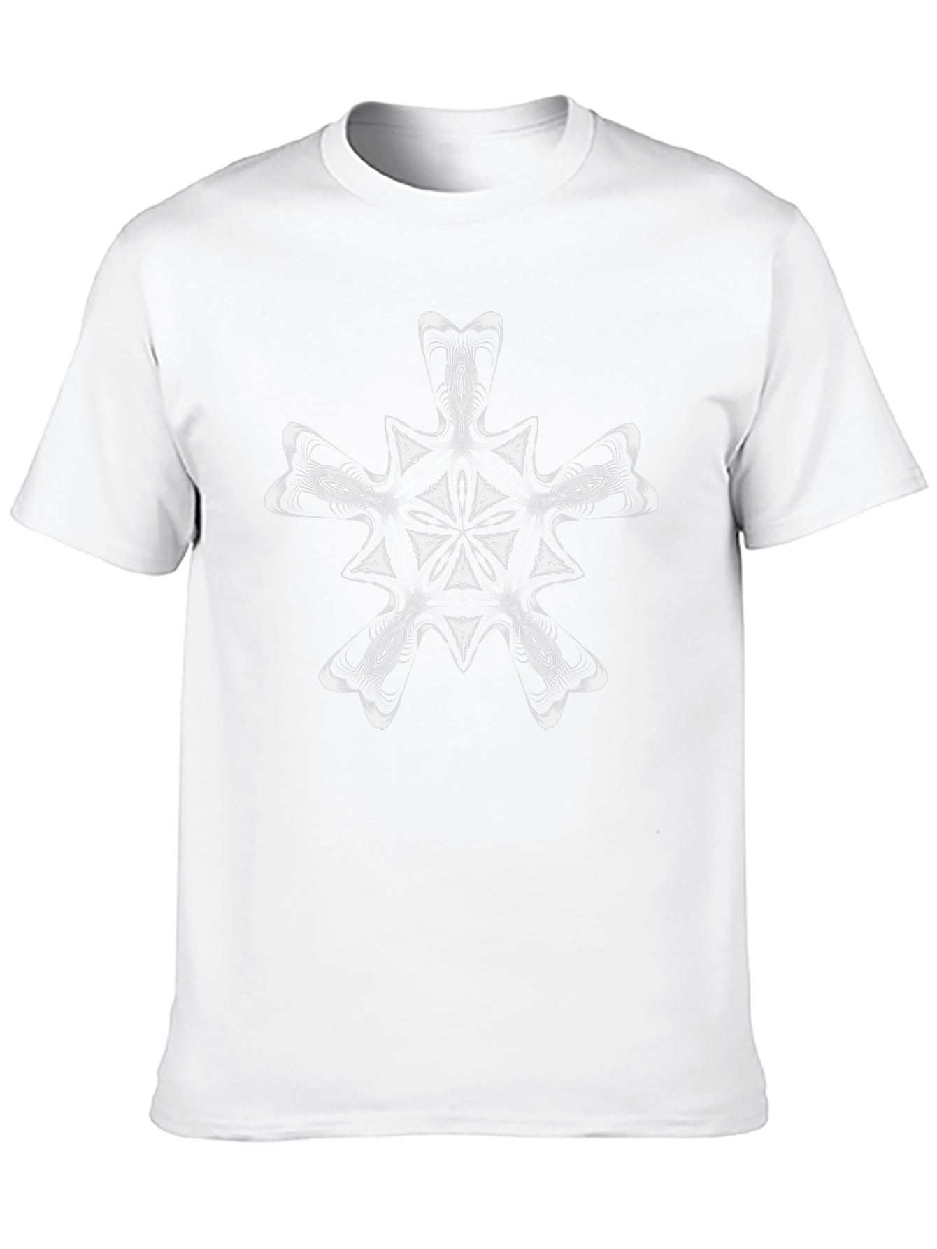 Abstract Snowflake Graphic Black T-Shirt
