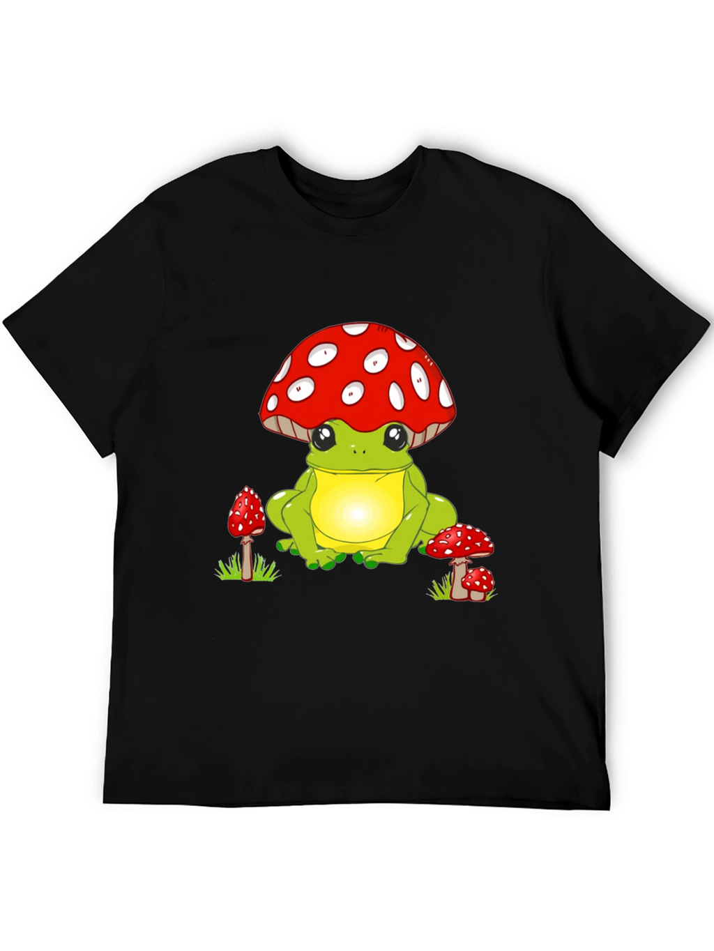 Cute Frog with Mushroom Hat Graphic T-Shirt