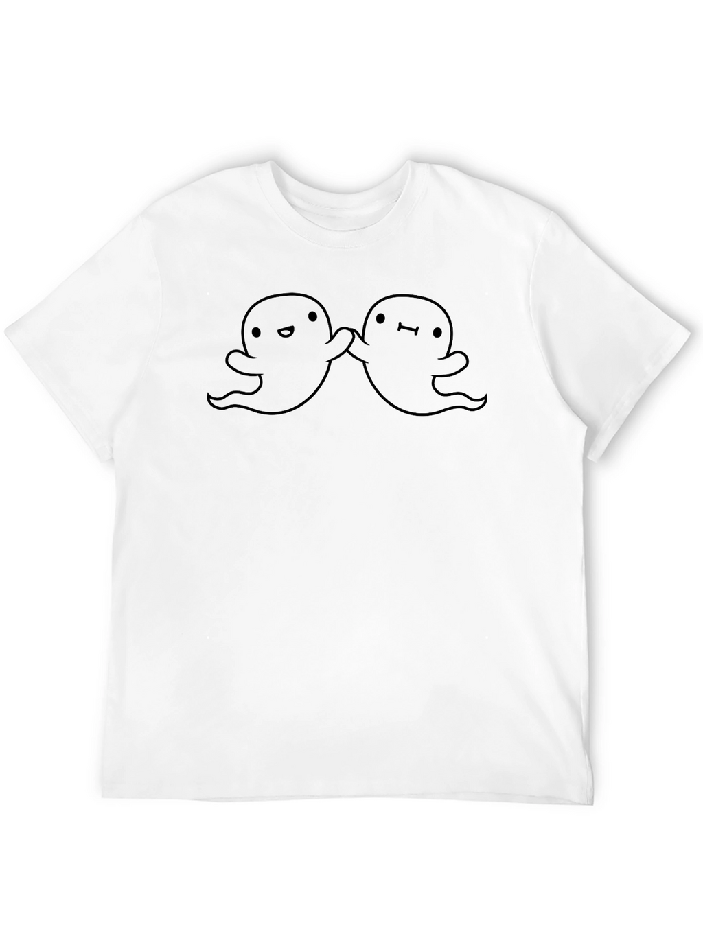 Cute Ghost Friends Black T-Shirt