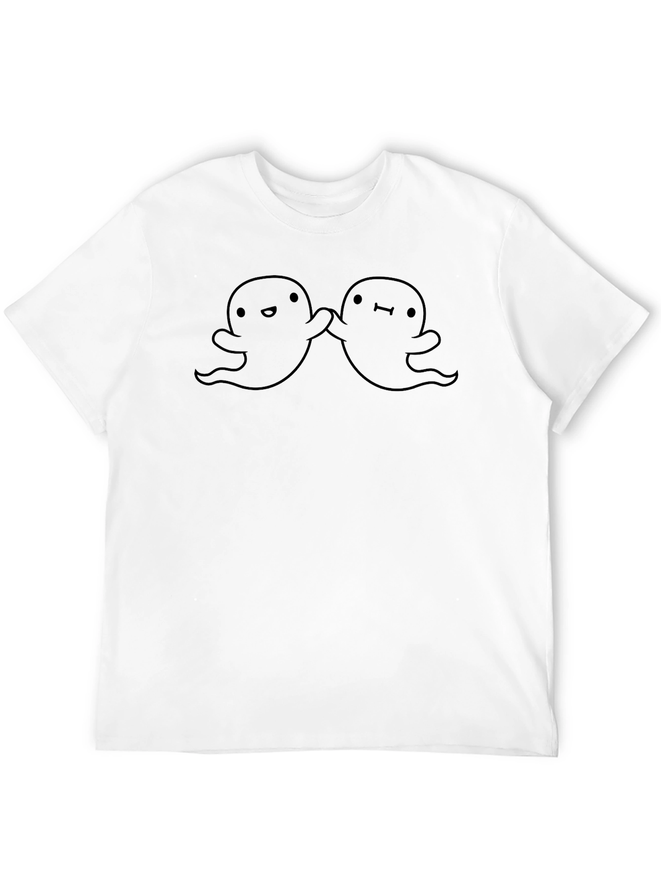 Cute Ghost Friends Black T-Shirt