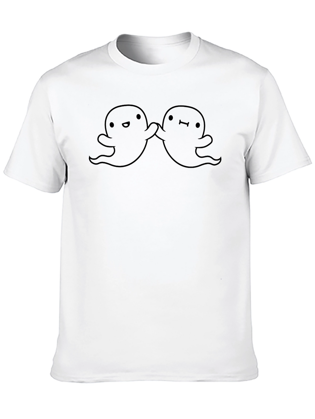 Cute Ghost Friends Black T-Shirt