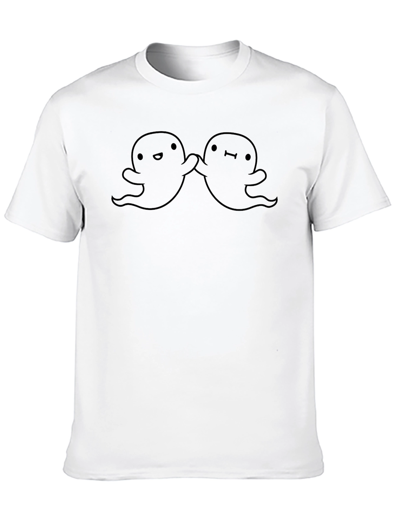 Cute Ghost Friends Black T-Shirt