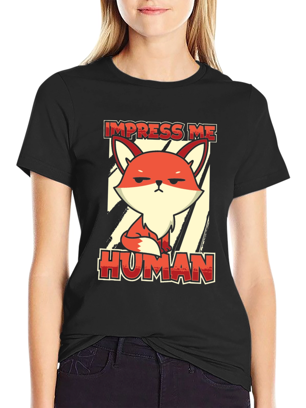 Impress Me Human Fox Graphic Tee