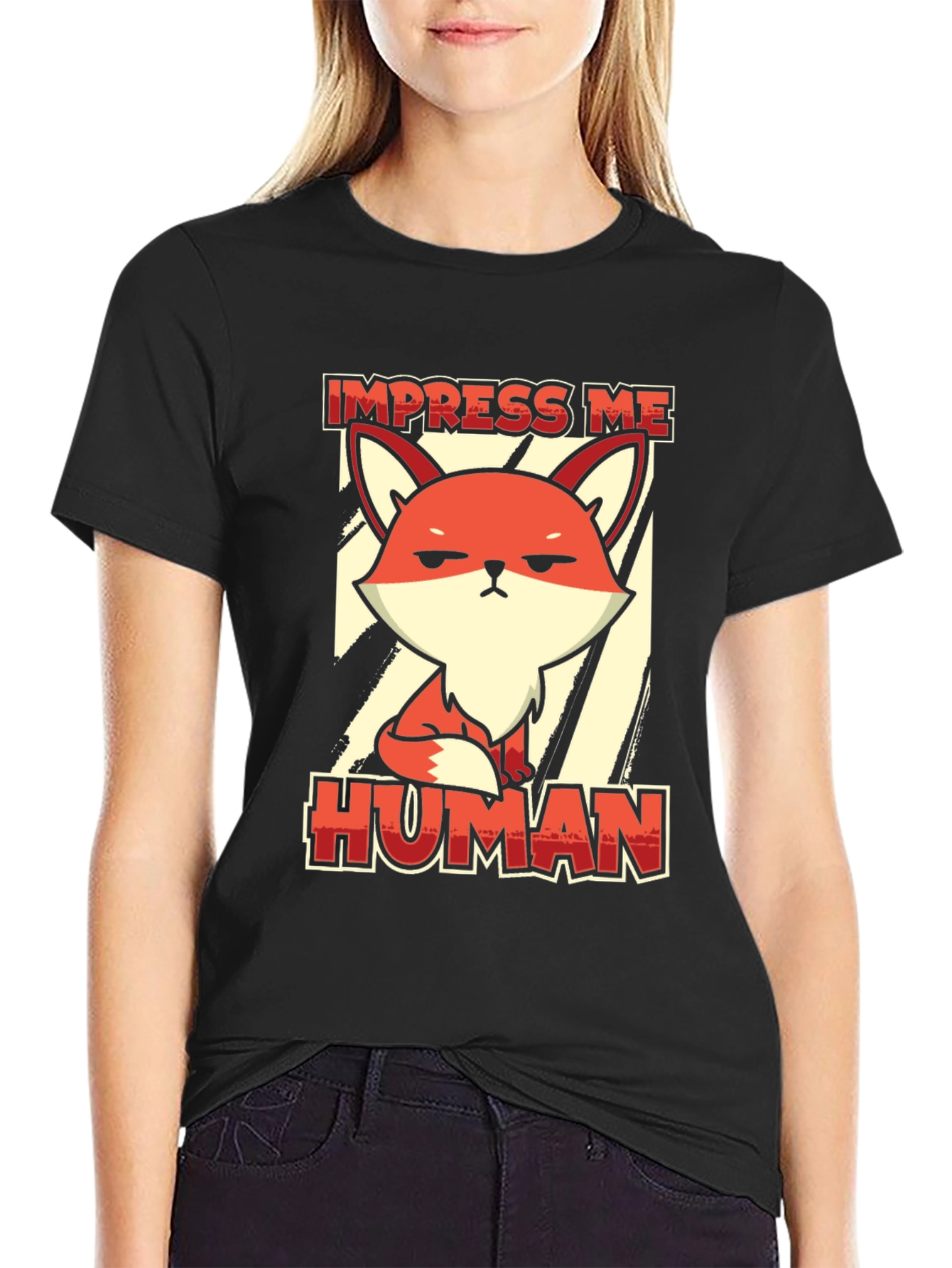 Impress Me Human Fox Graphic Tee