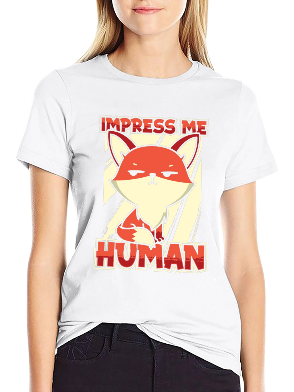 Impress Me Human Fox Graphic Tee