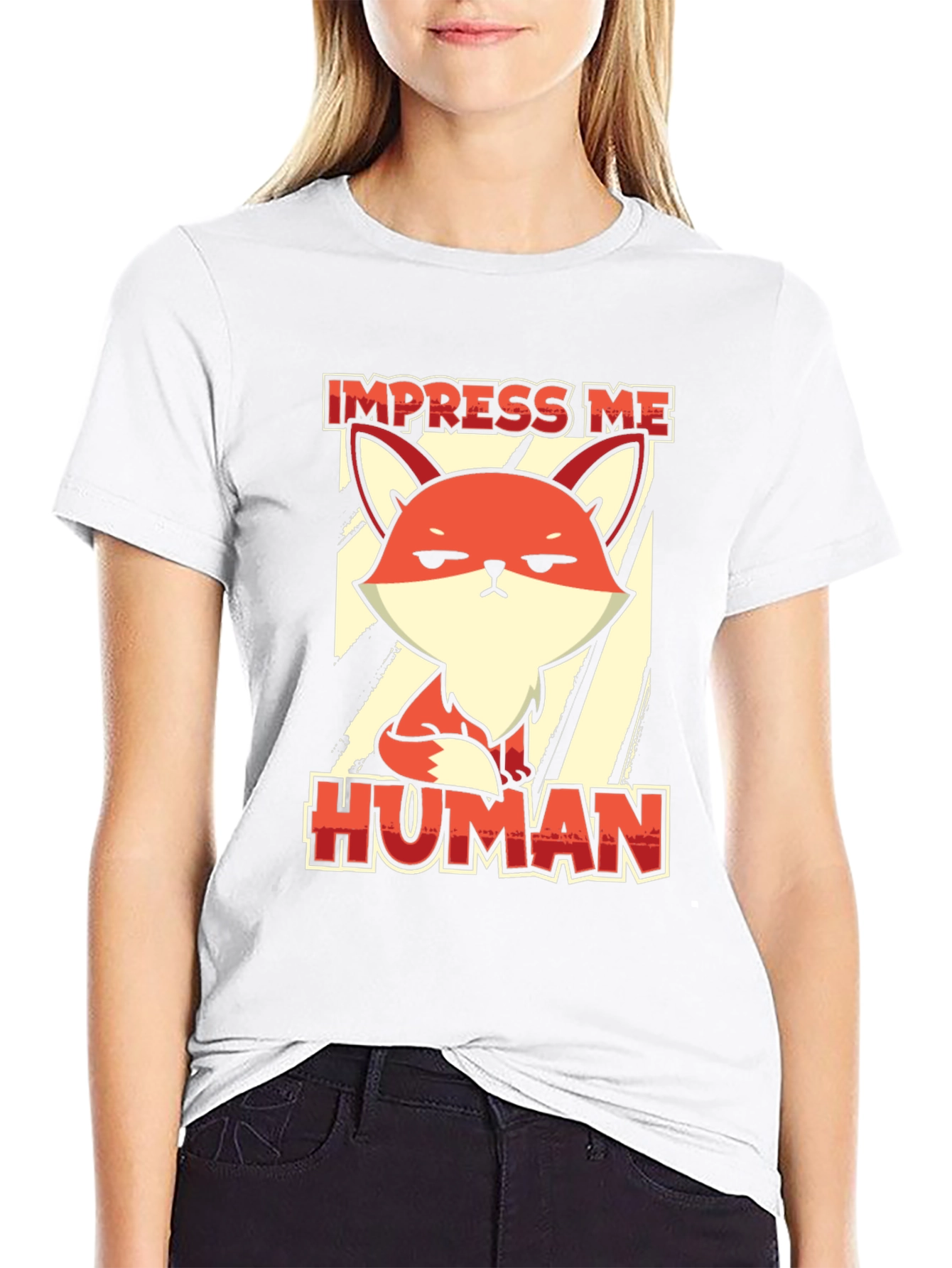 Impress Me Human Fox Graphic Tee