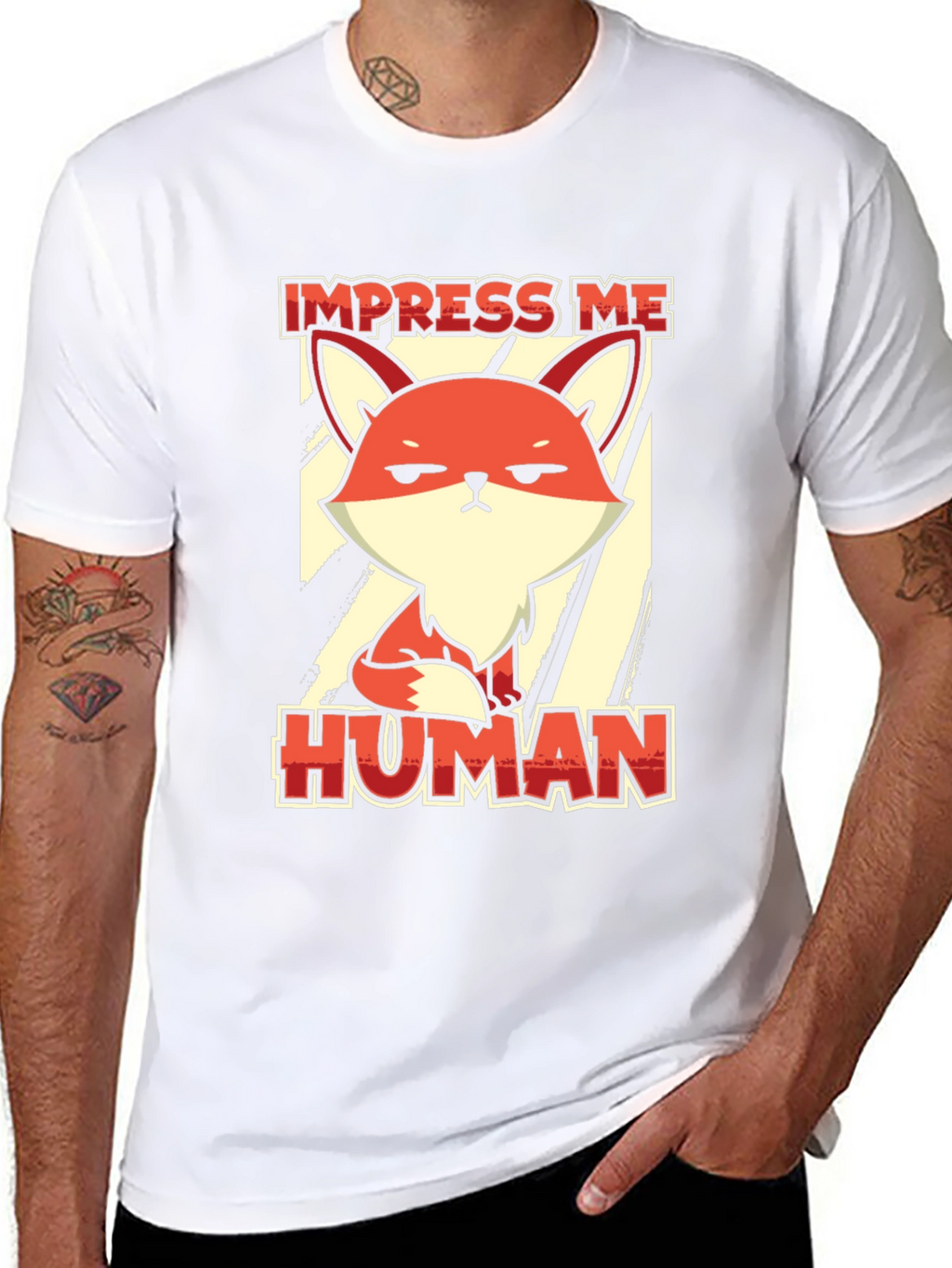 Impress Me Human Fox Graphic Tee