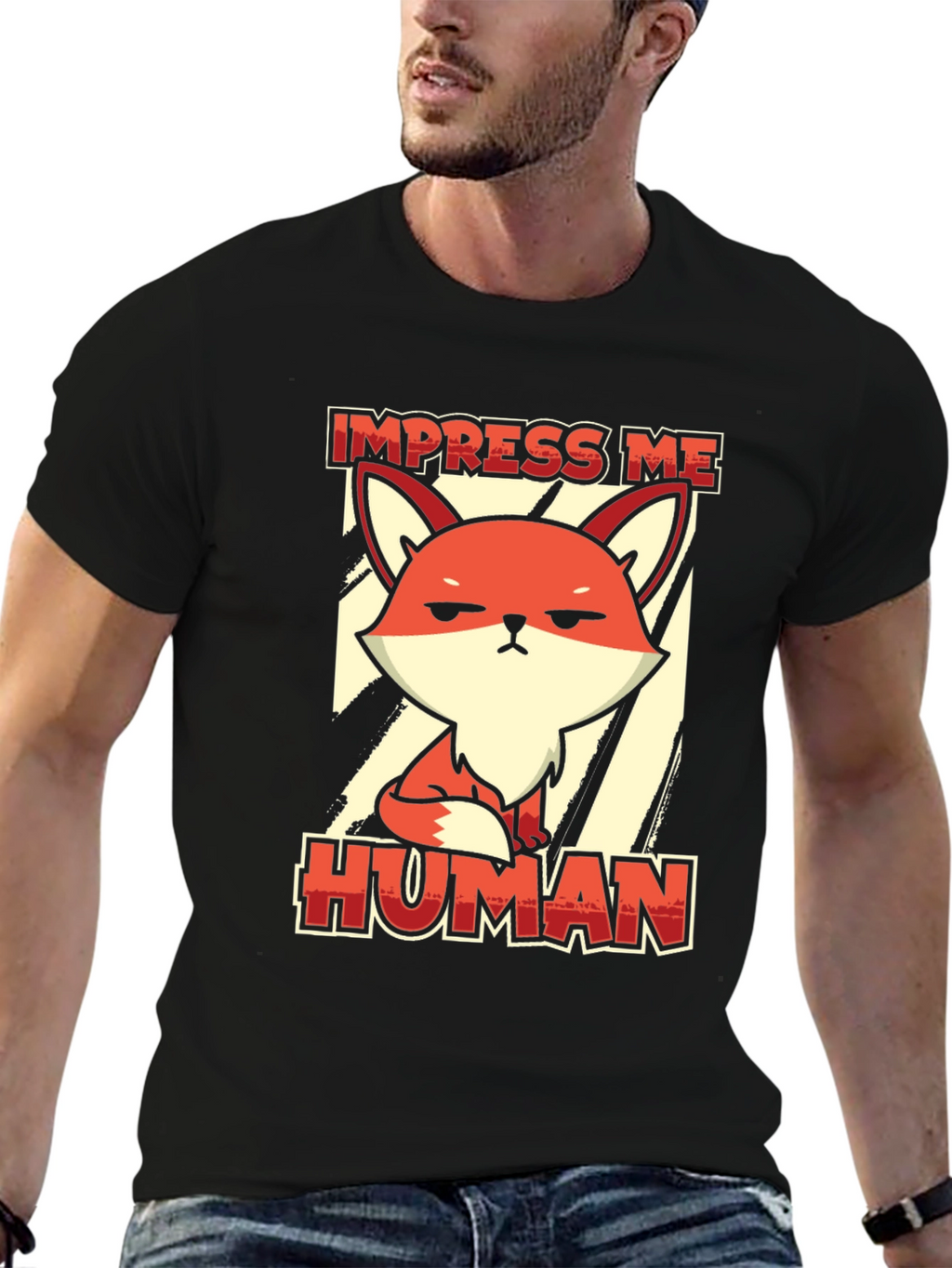 Impress Me Human Fox Graphic Tee