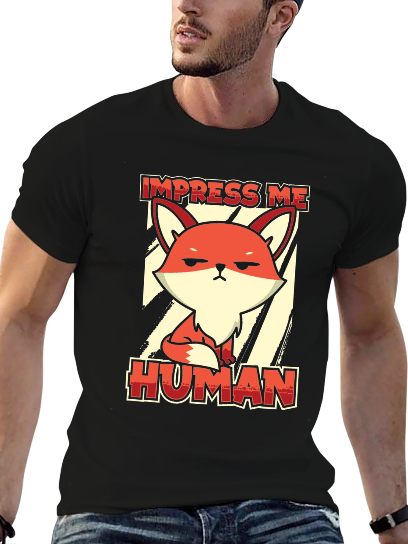 Impress Me Human Fox Graphic Tee