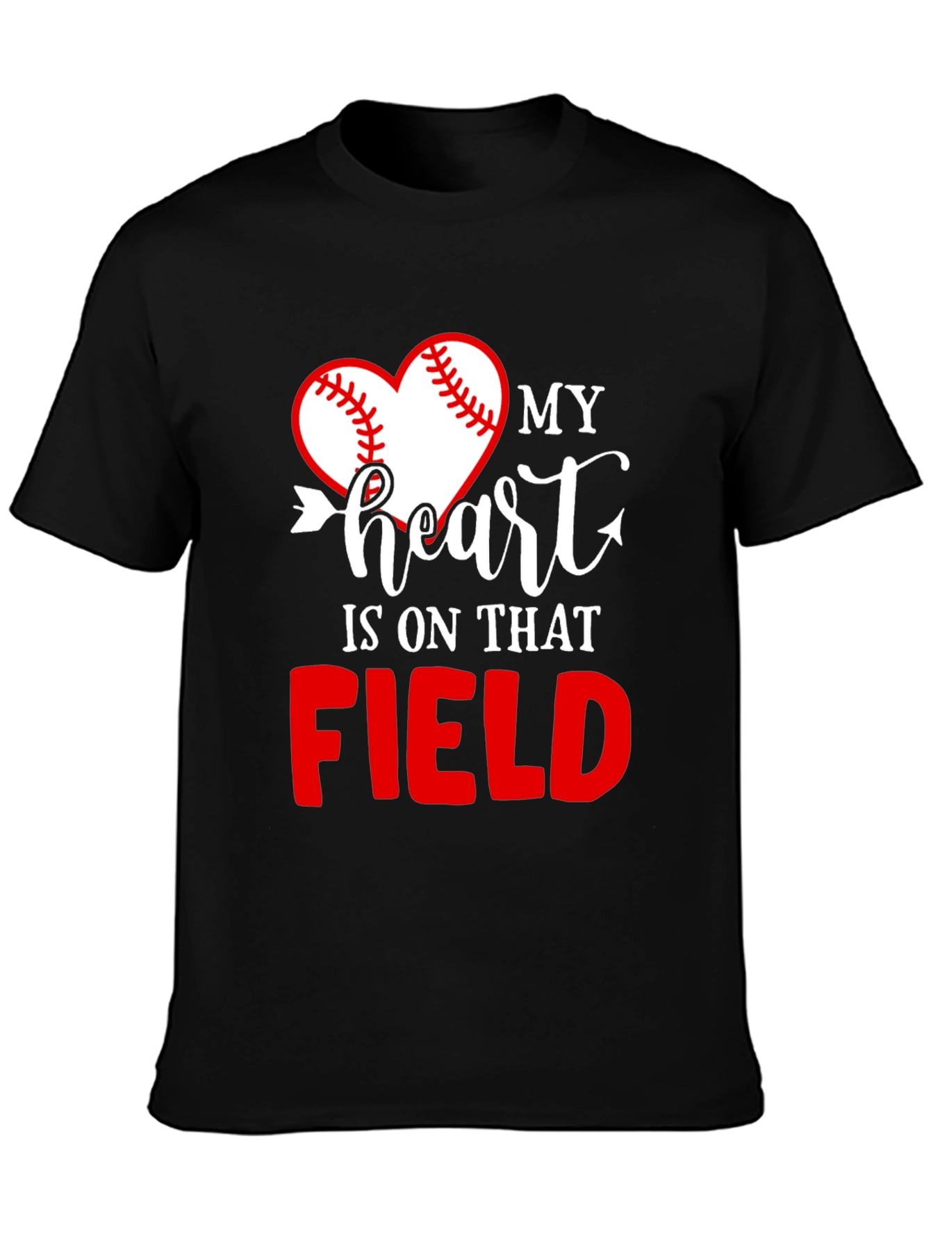 Baseball Heart T-Shirt - My Heart Is On That Field