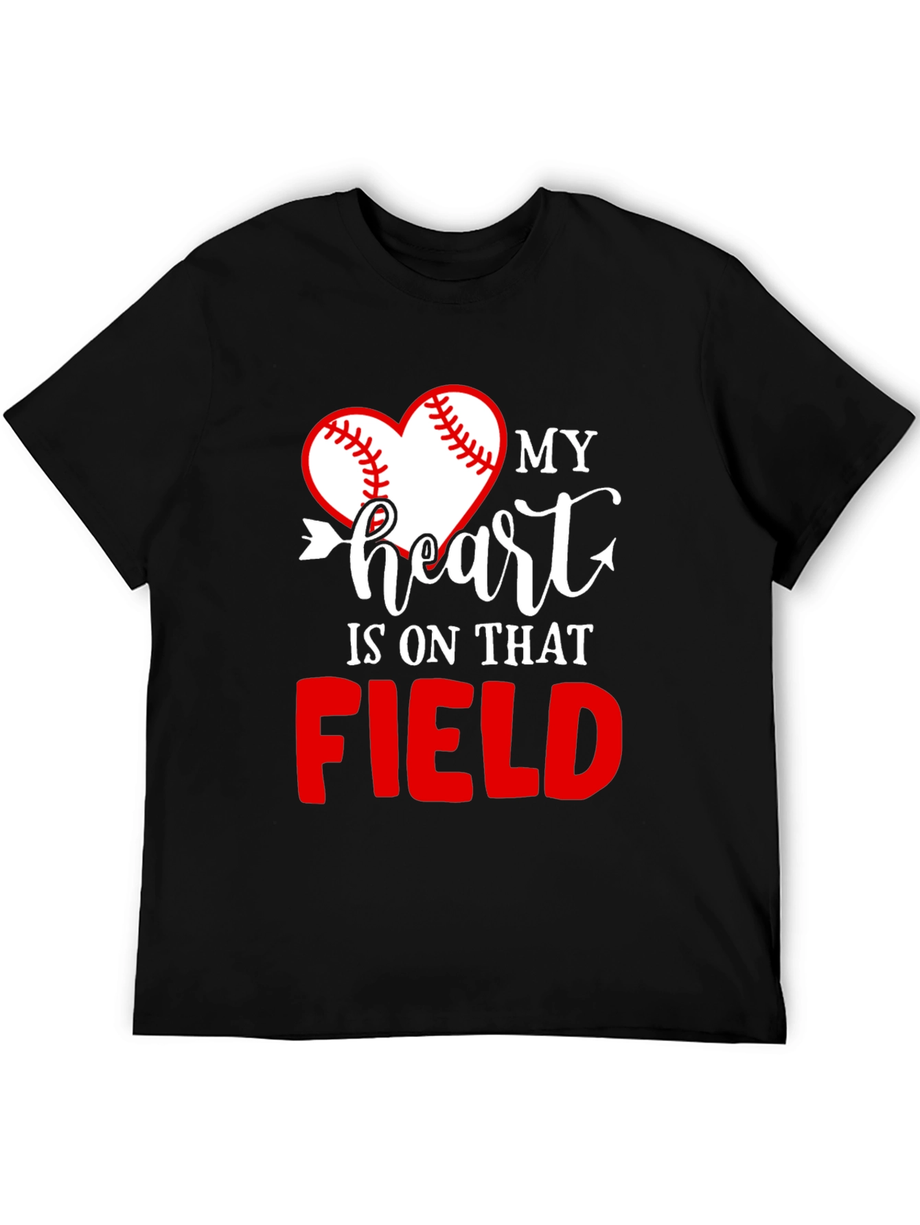 Baseball Heart T-Shirt - My Heart Is On That Field