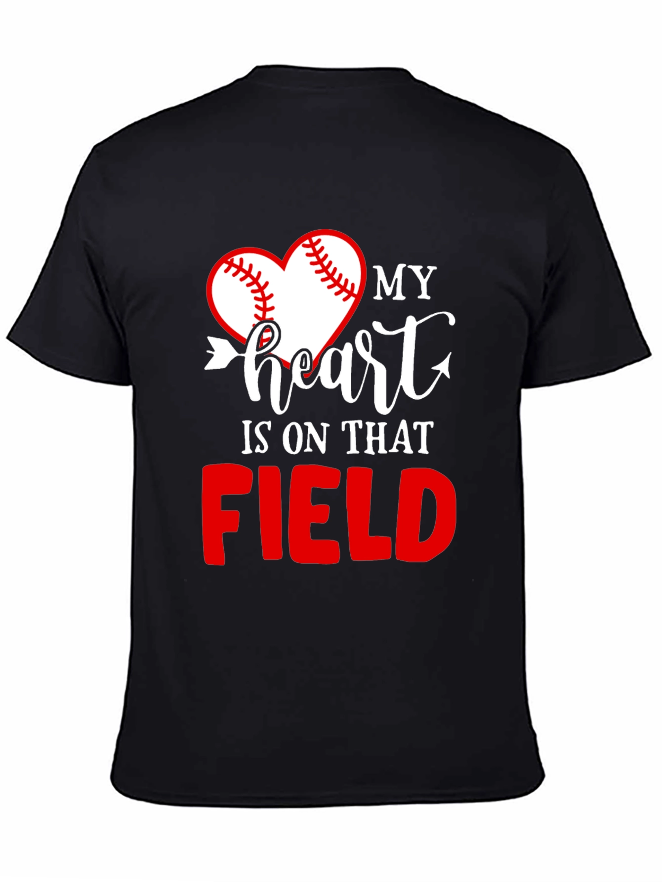 Baseball Heart T-Shirt - My Heart Is On That Field
