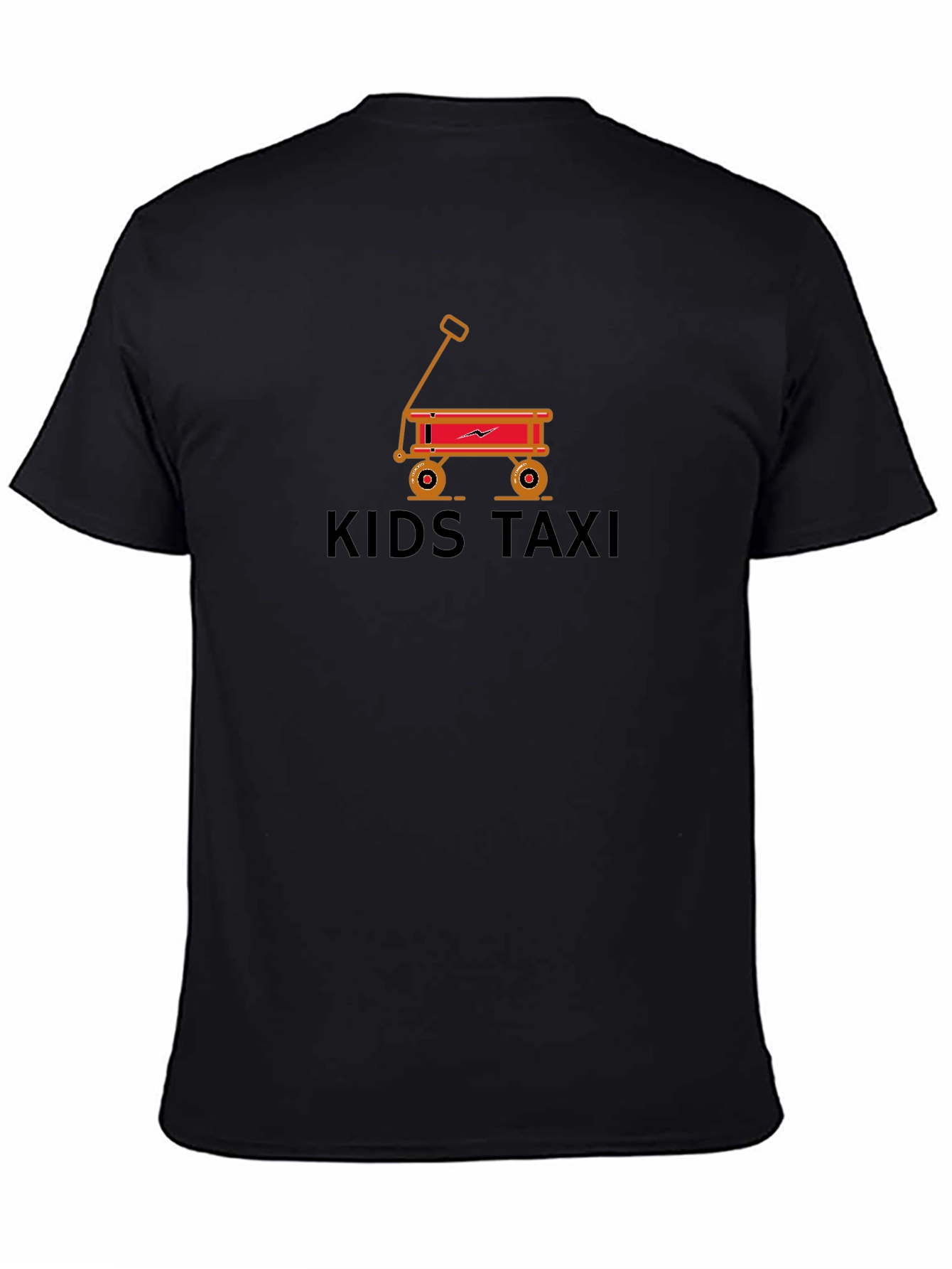 Kids Taxi Graphic Tee - Black Cotton T-Shirt