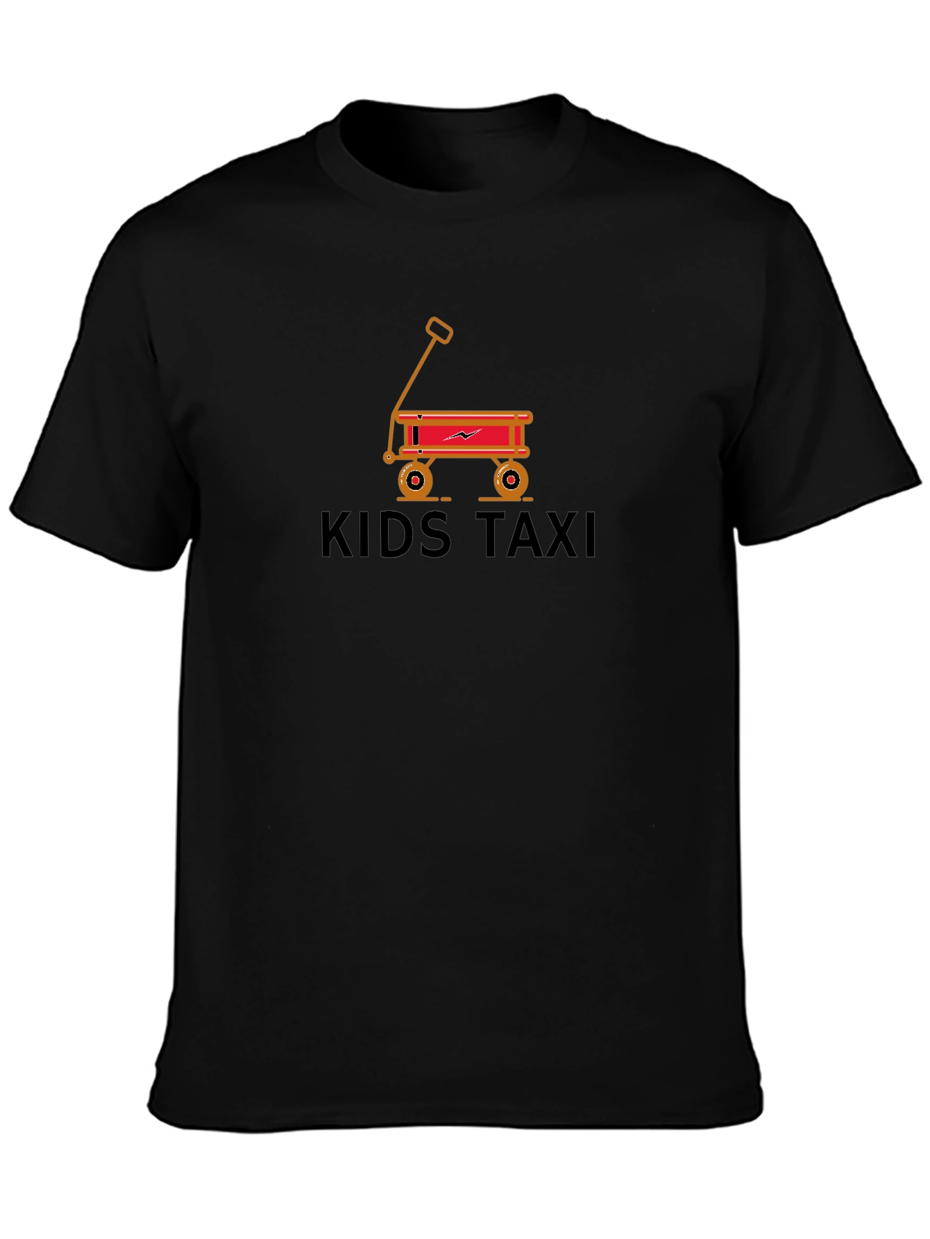 Kids Taxi Graphic Tee - Black Cotton T-Shirt