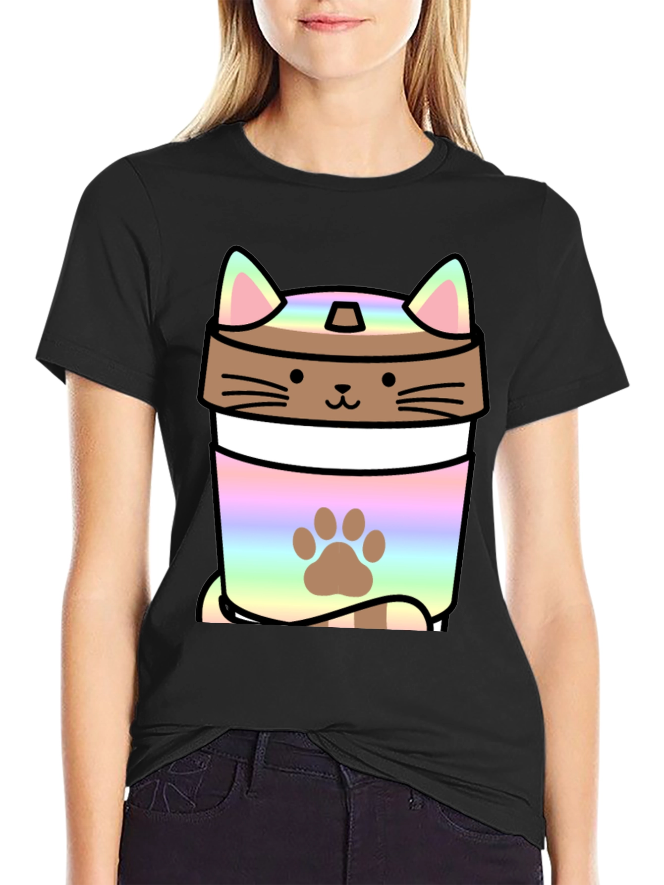 Cat Boba Tea Graphic T-Shirt - Kawaii Style