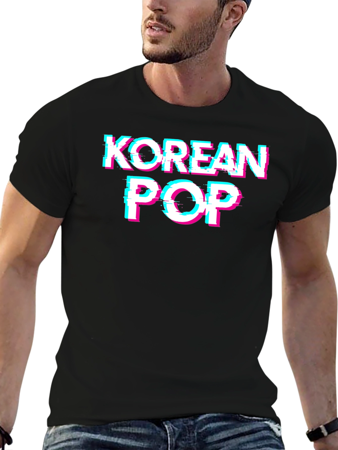 Korean Pop Black Graphic Tee