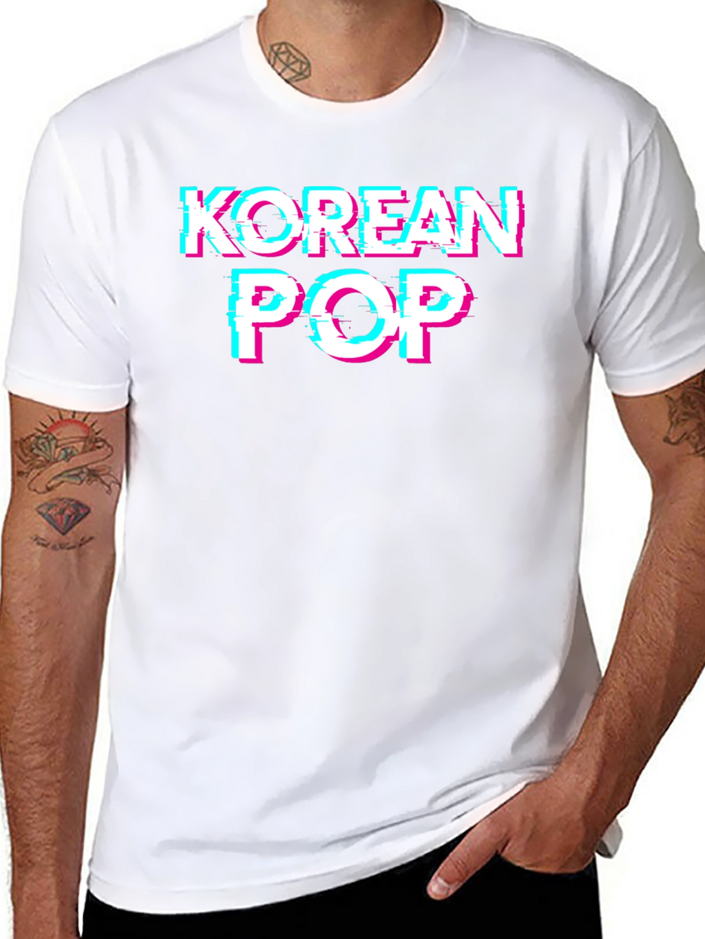 Korean Pop Black Graphic Tee