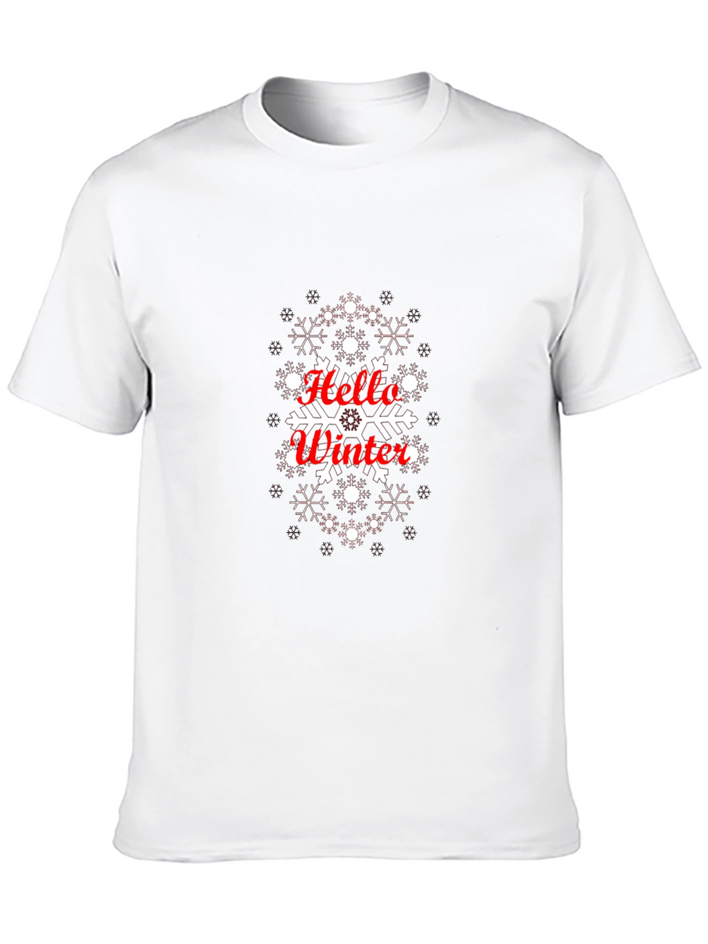 Hello Winter Snowflake Graphic Tee - Black