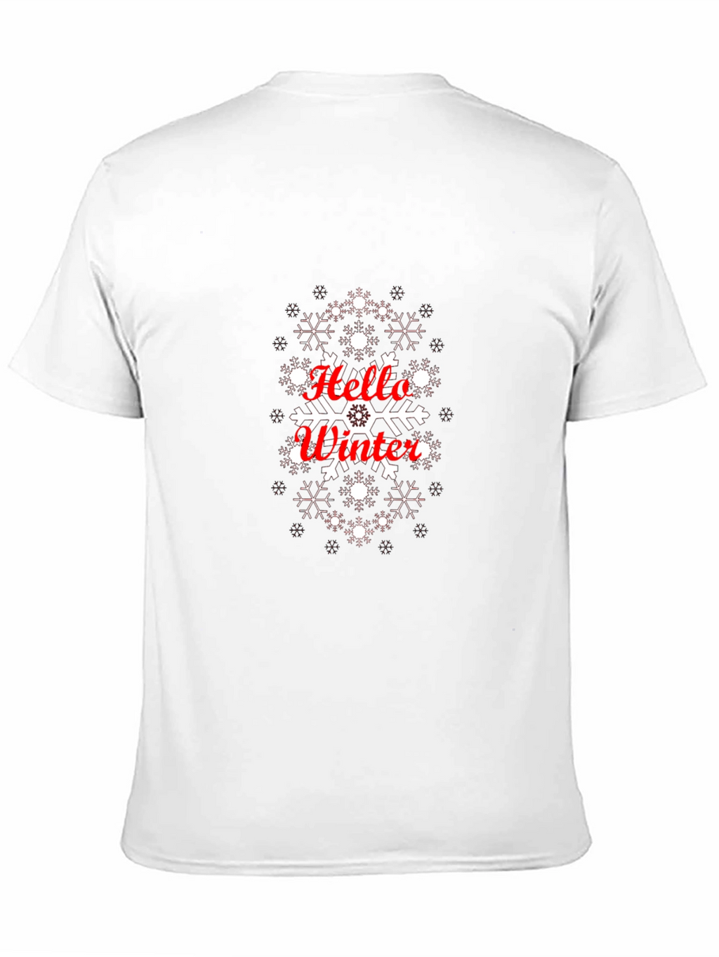 Hello Winter Snowflake Graphic Tee - Black