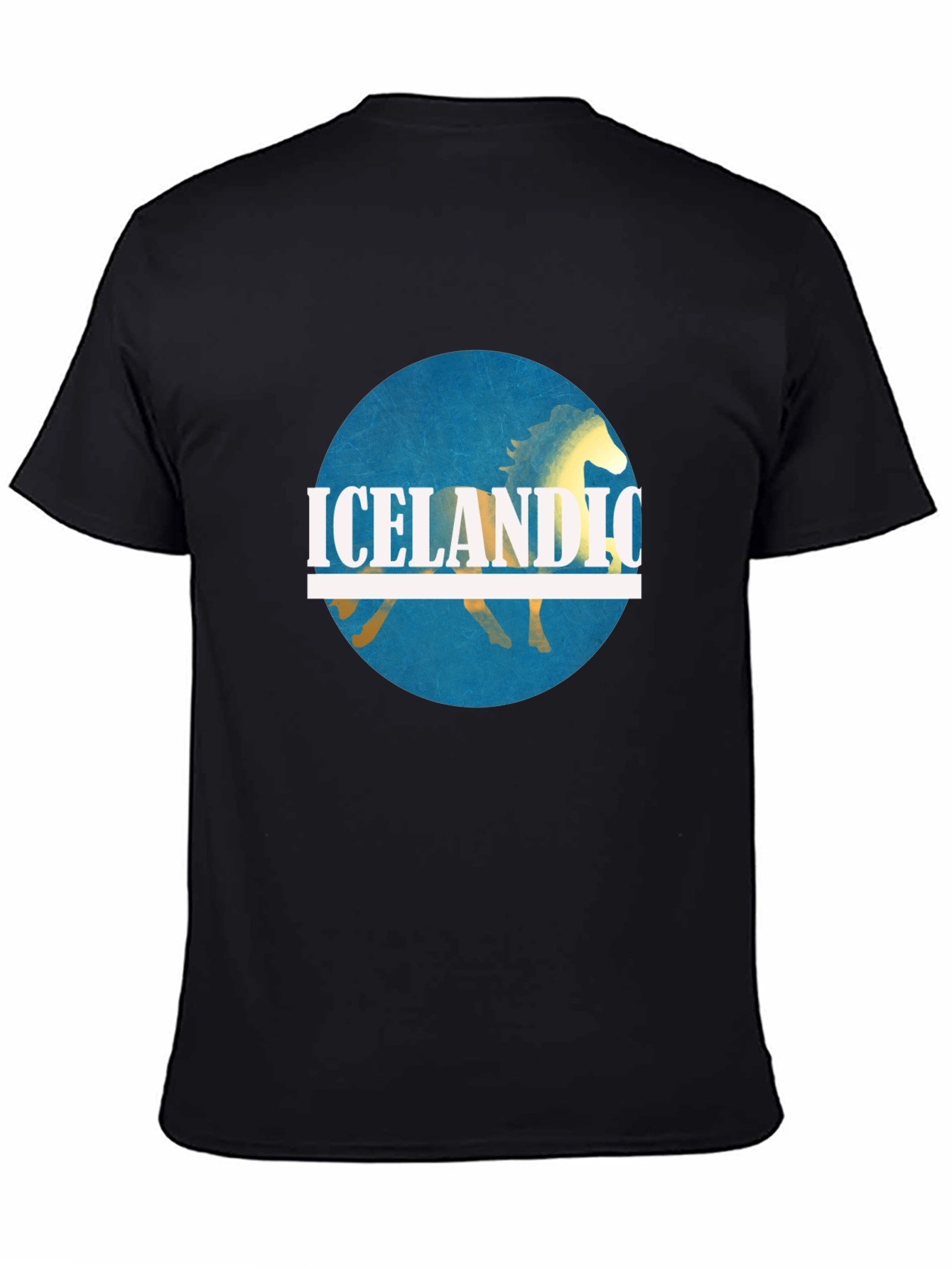 Icelandic Horse Graphic Tee - Black Cotton Shirt