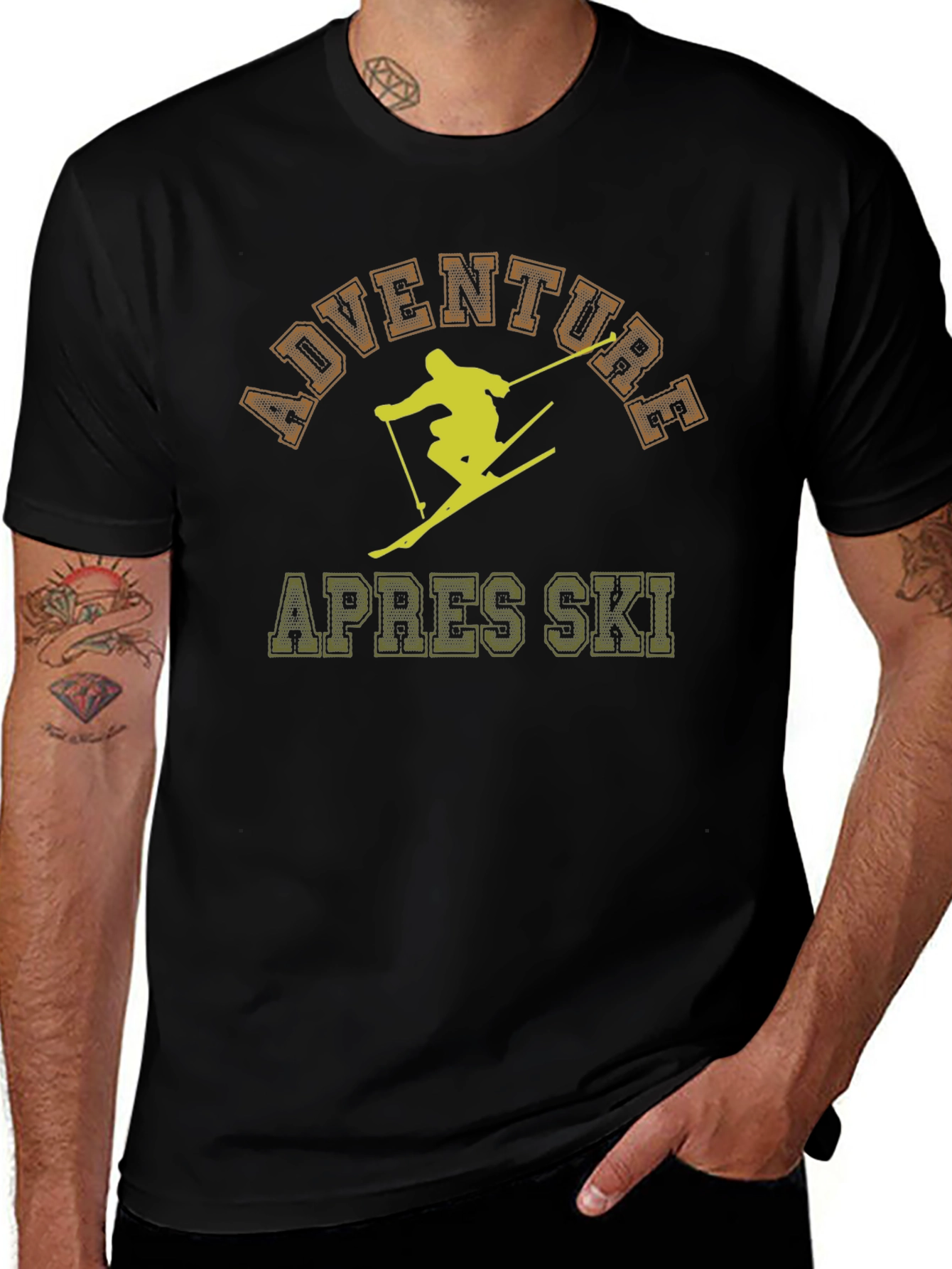 Adventure Apres Ski Black Graphic T-Shirt