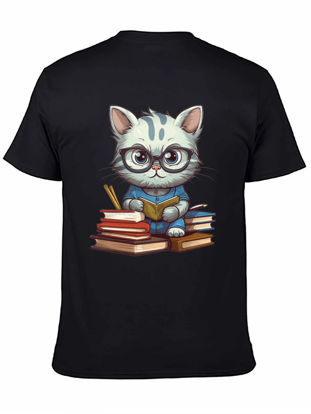 Bookish Cat T-Shirt - Whimsical & Stylish