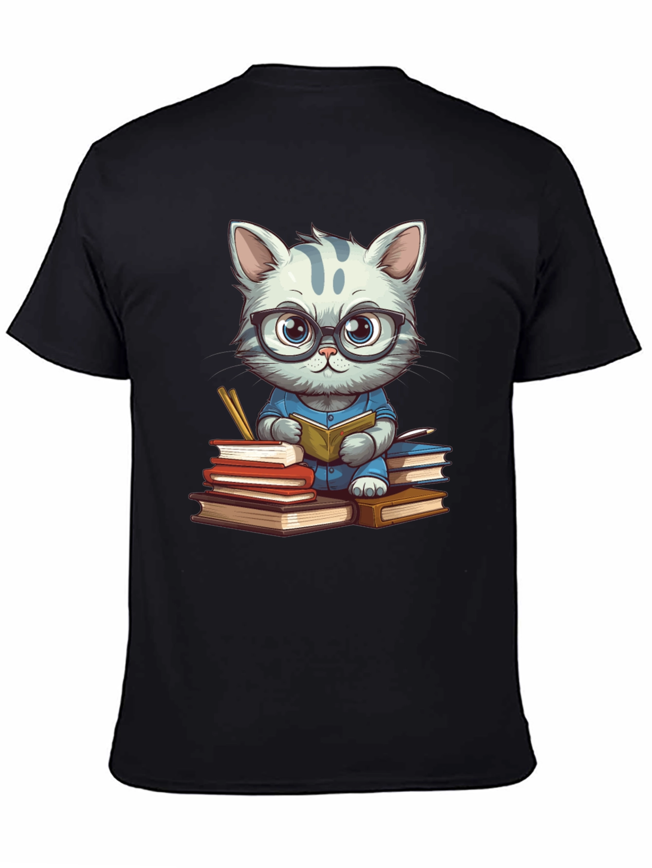 Bookish Cat T-Shirt - Whimsical & Stylish
