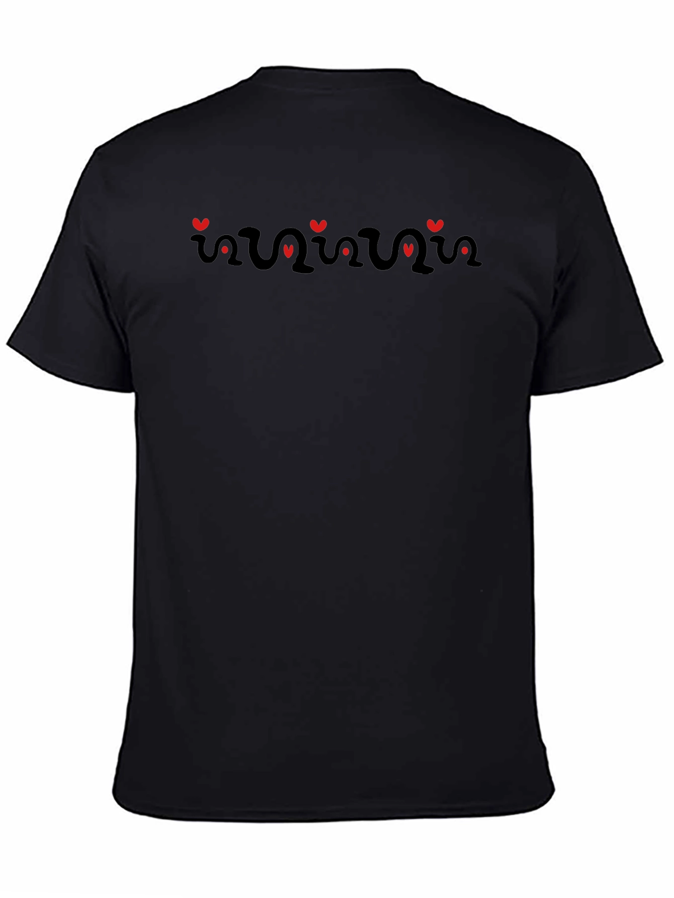 Heartbeat Rhythm T-Shirt - Black Crew Neck Tee