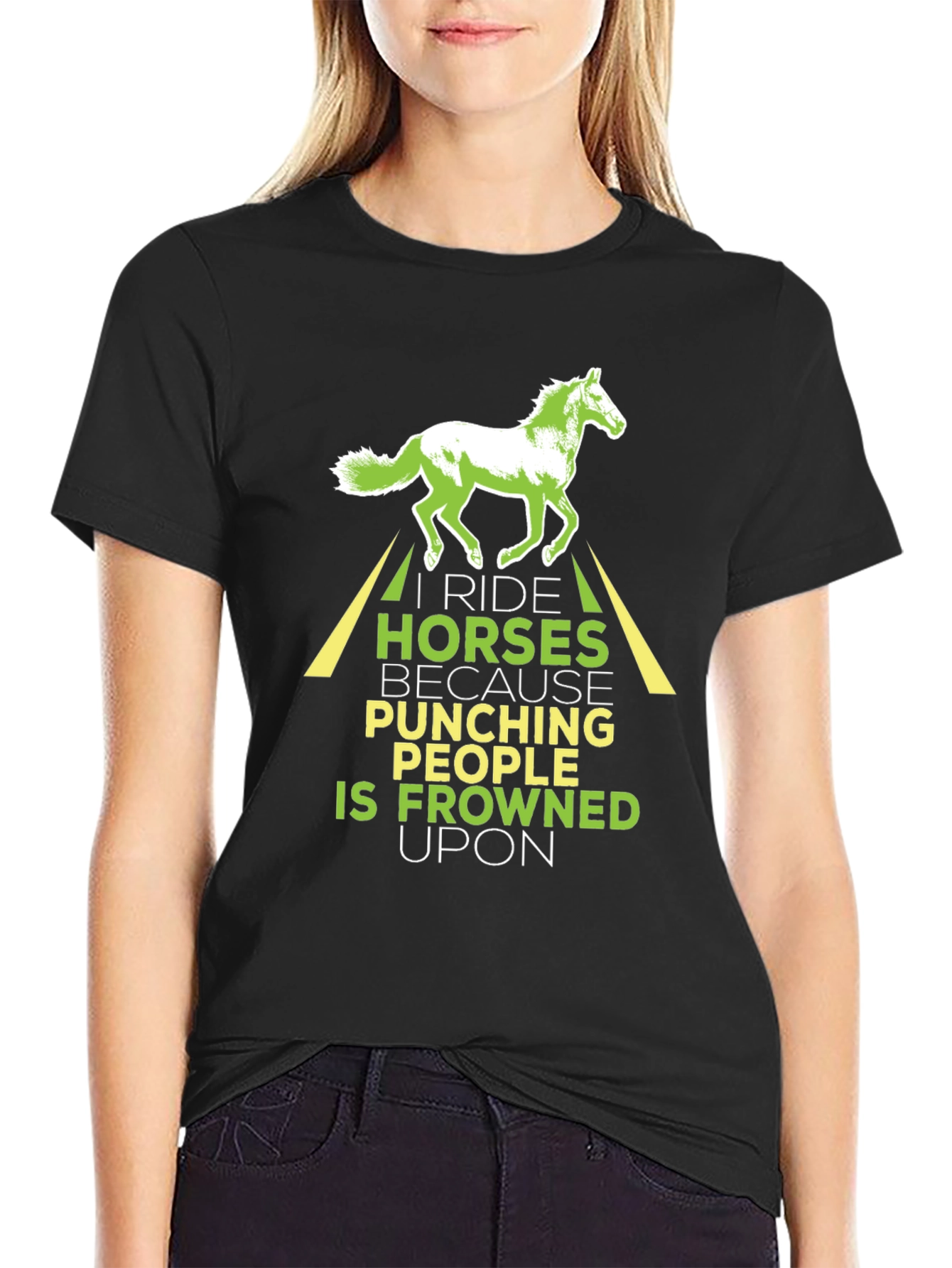 I Ride Horses Graphic T-Shirt Funny Horseback Riding Tee