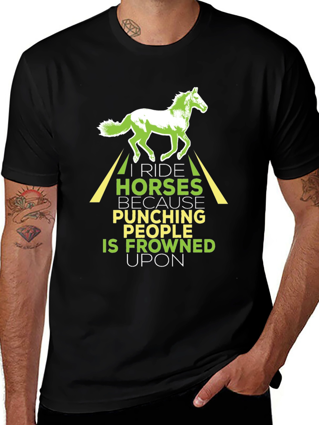 I Ride Horses Graphic T-Shirt Funny Horseback Riding Tee