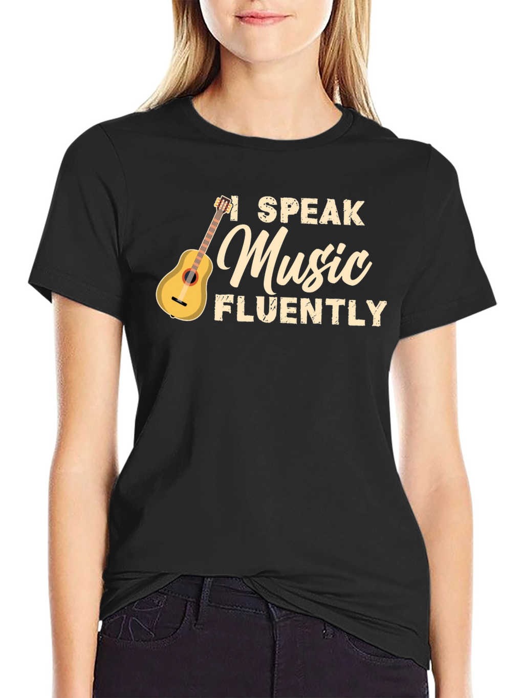I Speak Music Fluently T-Shirt - Black