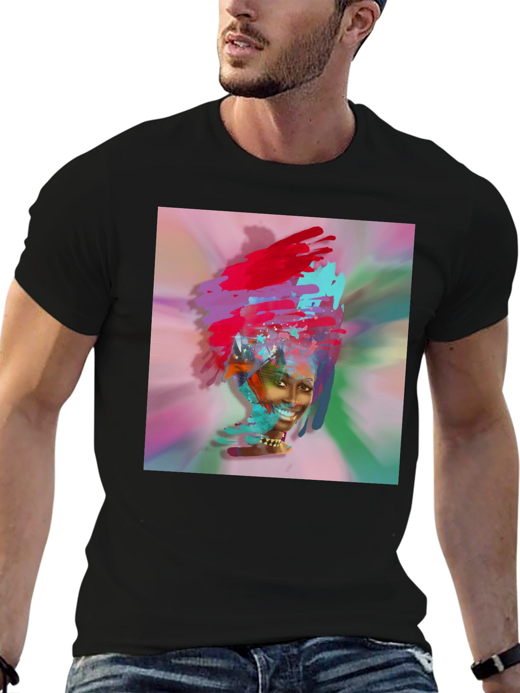 Abstract Art Black T-Shirt