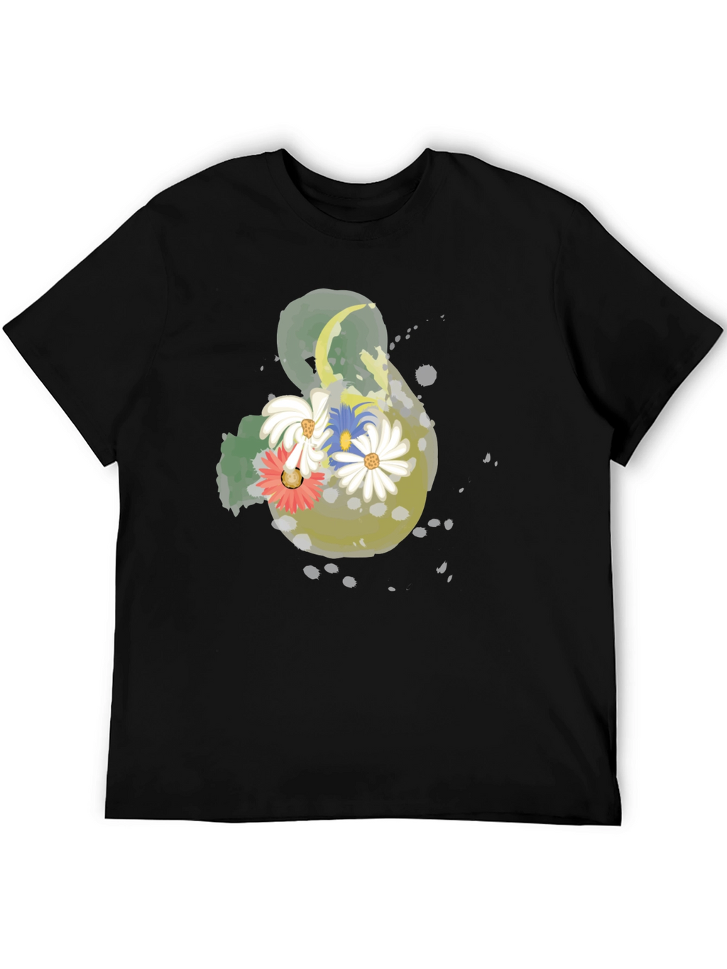 Floral Graphic Black T-Shirt