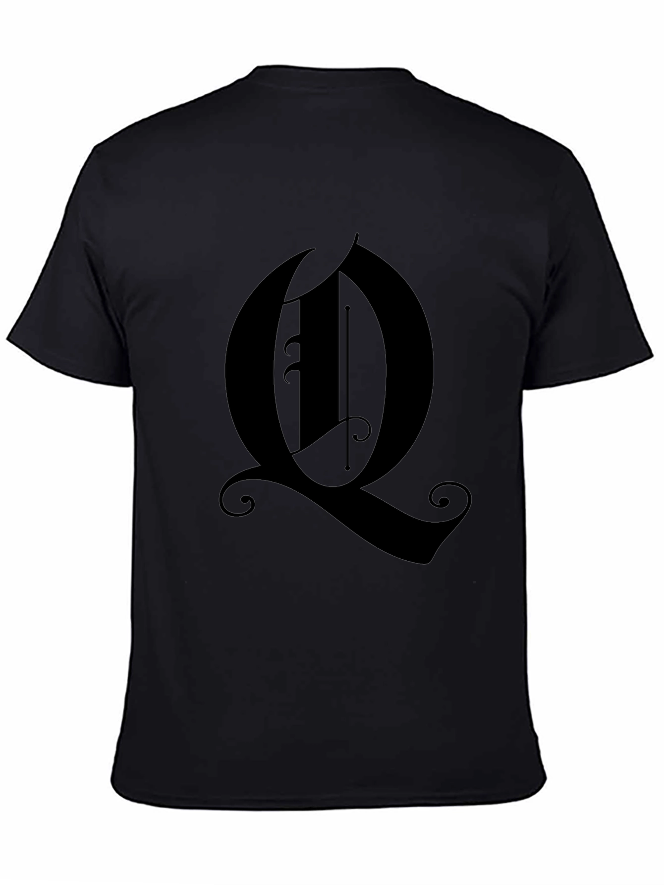Elegant Q Graphic Black T-Shirt - Stylish & Unique Design