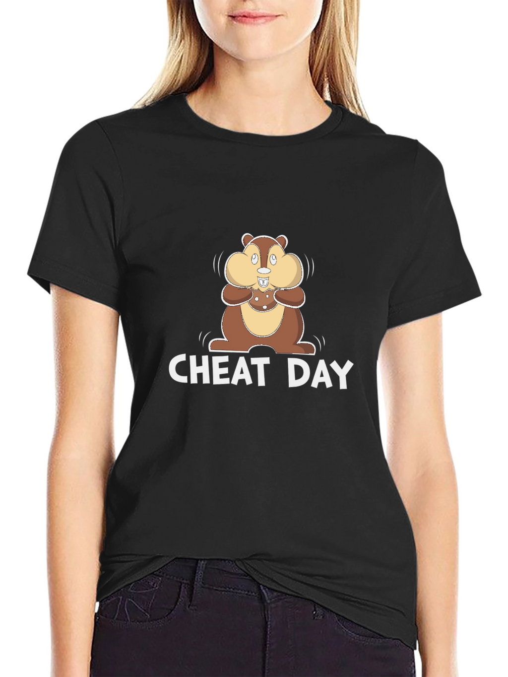 Cheat Day T-Shirt with Cartoon Chipmunk