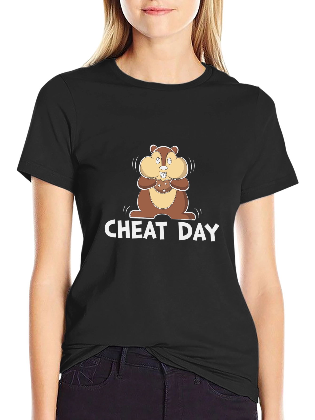 Cheat Day T-Shirt with Cartoon Chipmunk