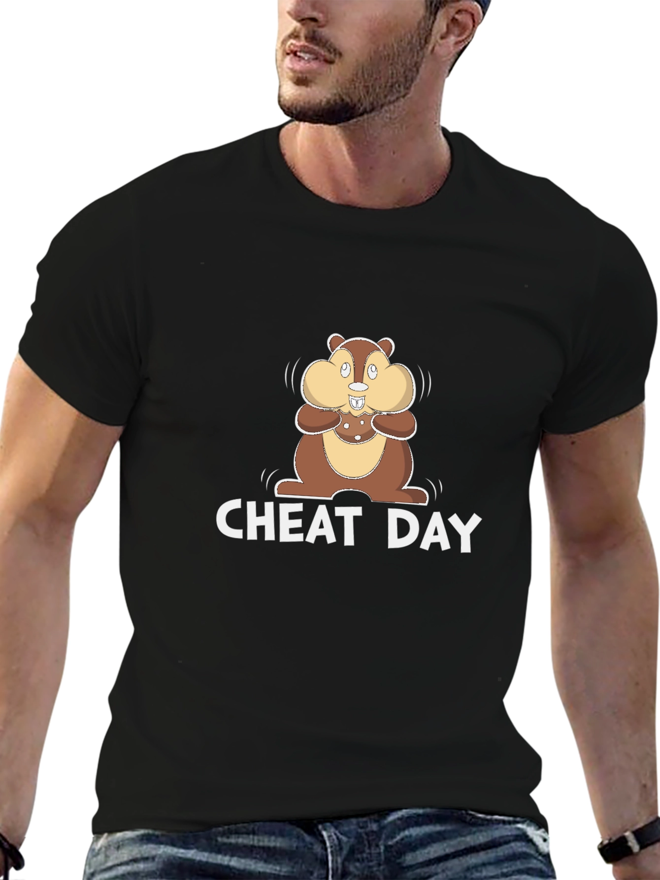 Cheat Day T-Shirt with Cartoon Chipmunk