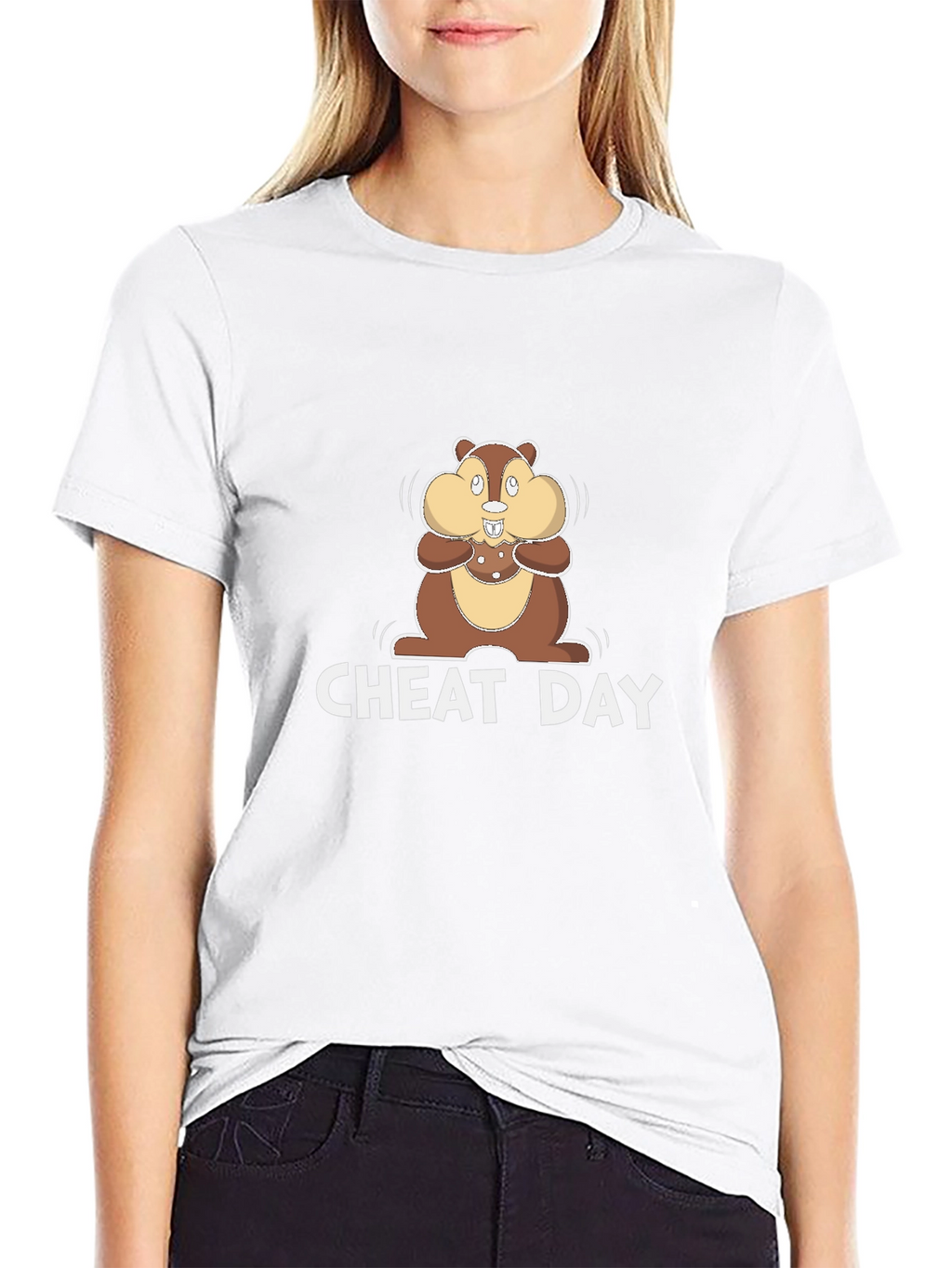 Cheat Day T-Shirt with Cartoon Chipmunk