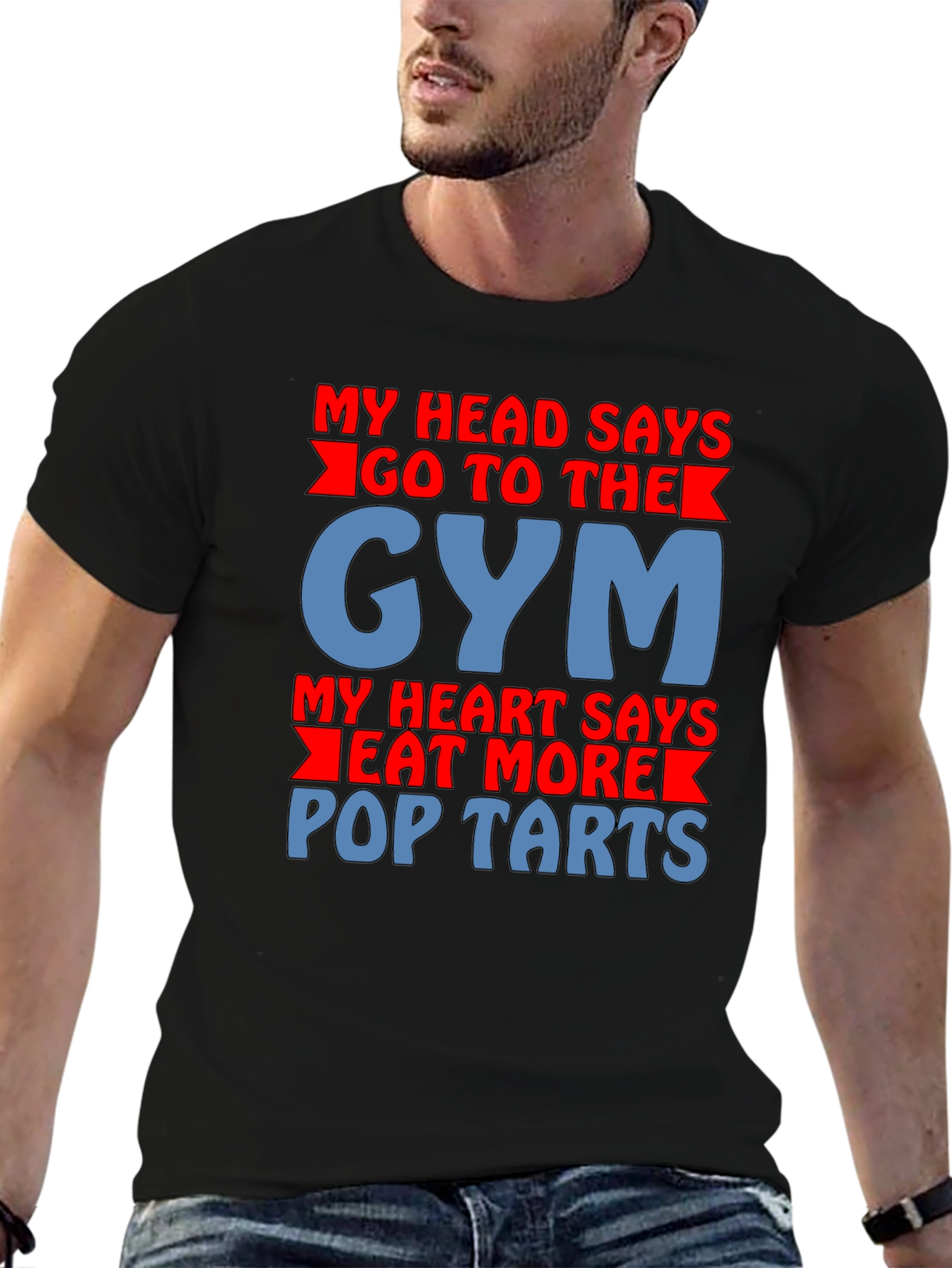 Funny Gym vs Pop-Tarts Graphic T-Shirt