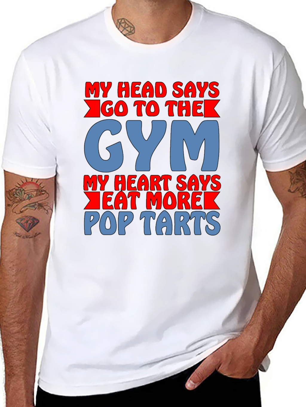Funny Gym vs Pop-Tarts Graphic T-Shirt