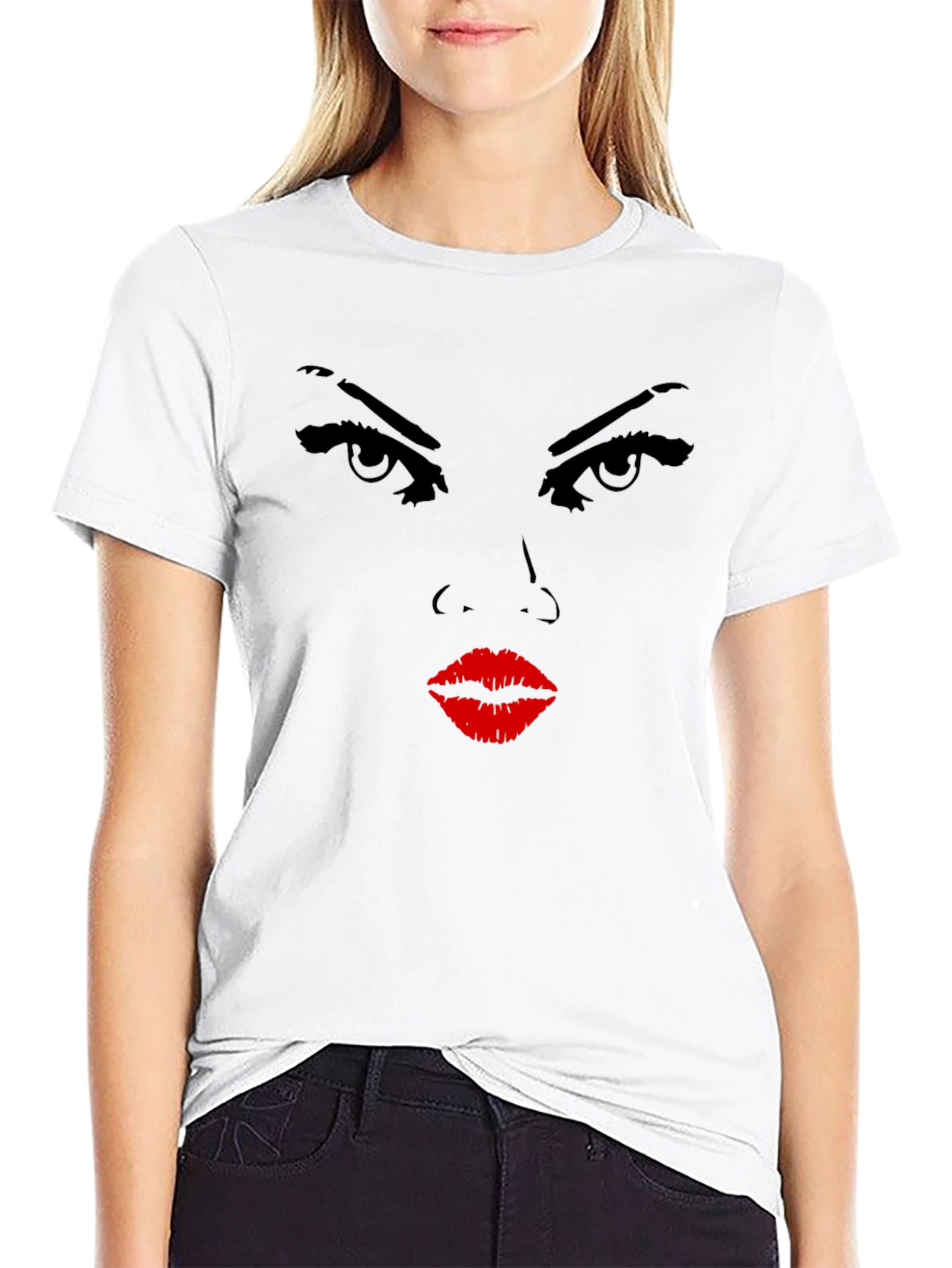 Intense Stare Graphic Black T-Shirt